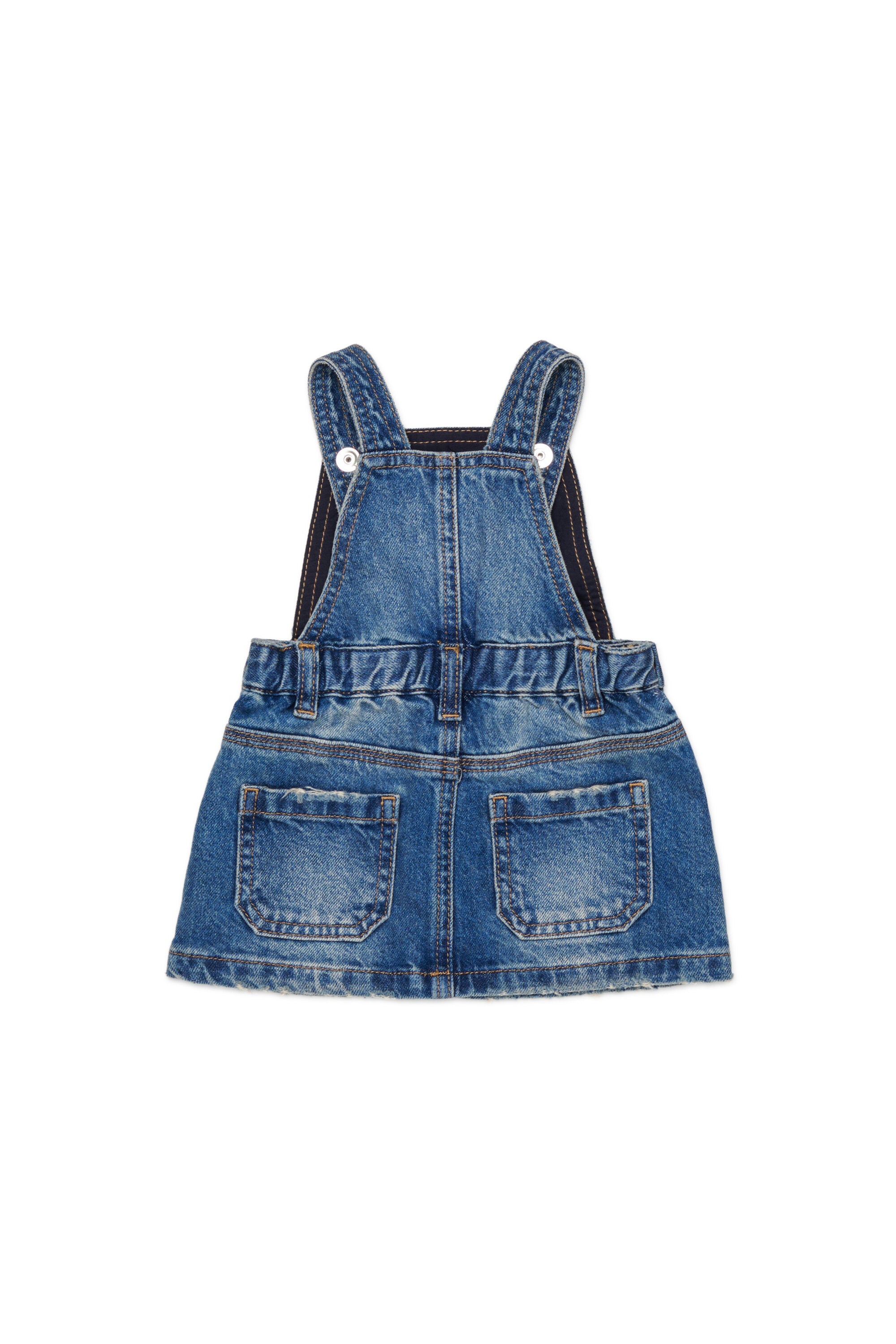 Short denim overalls
