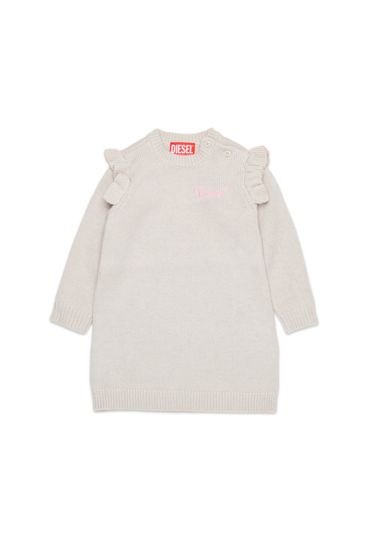 Knit dress with embroidered logo