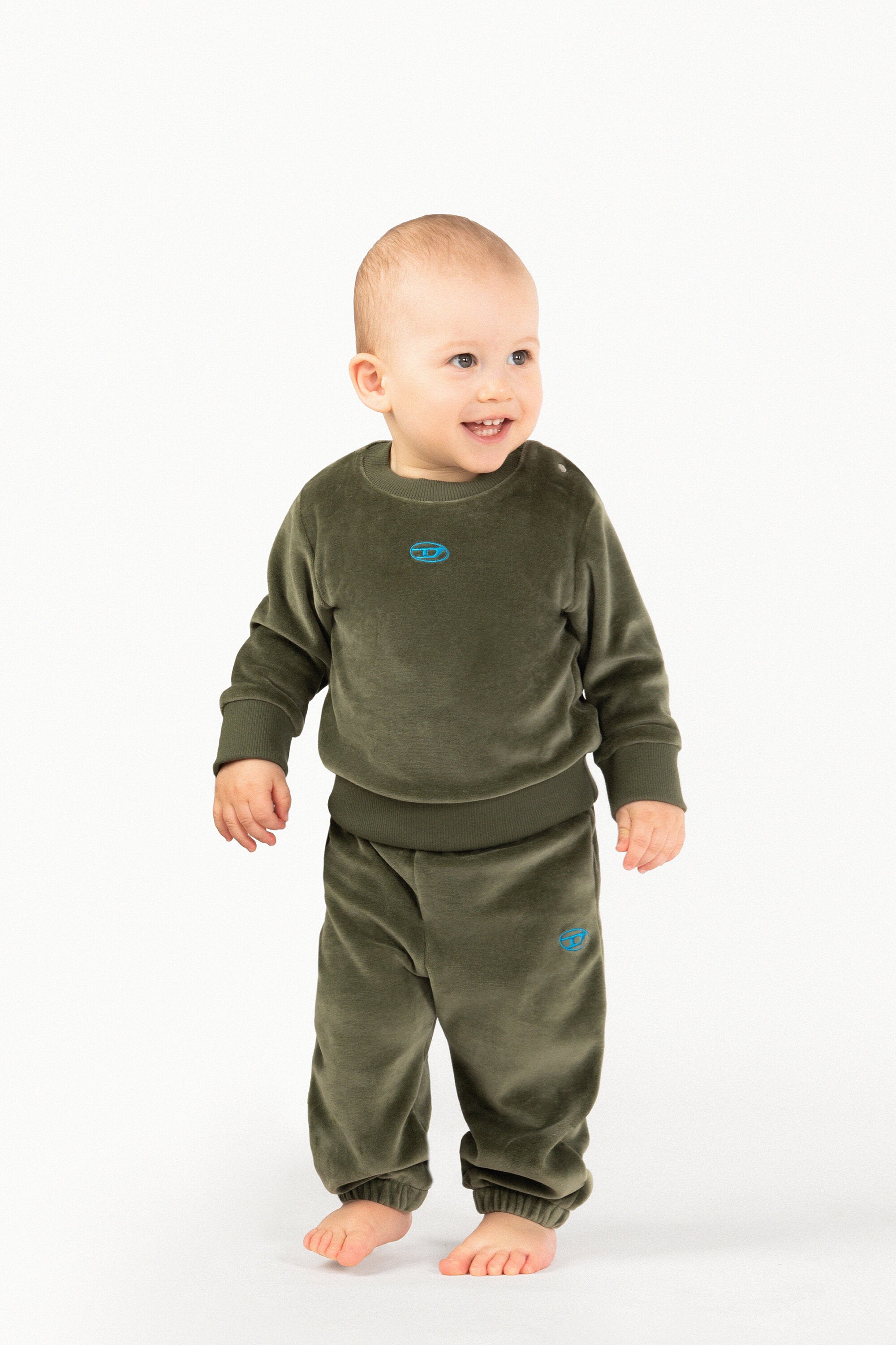 Velour pants with logo