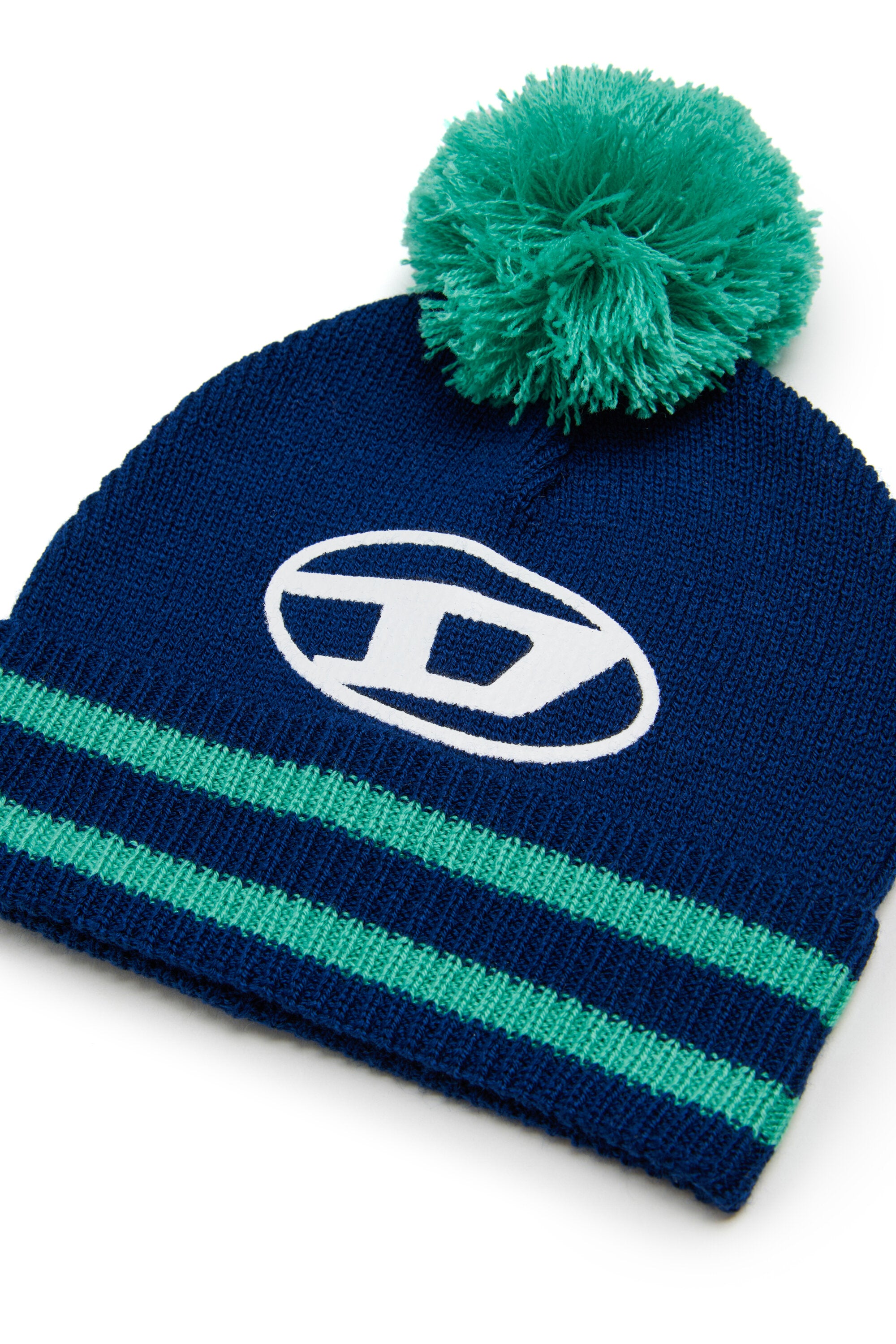Pom-pom beanie with logo