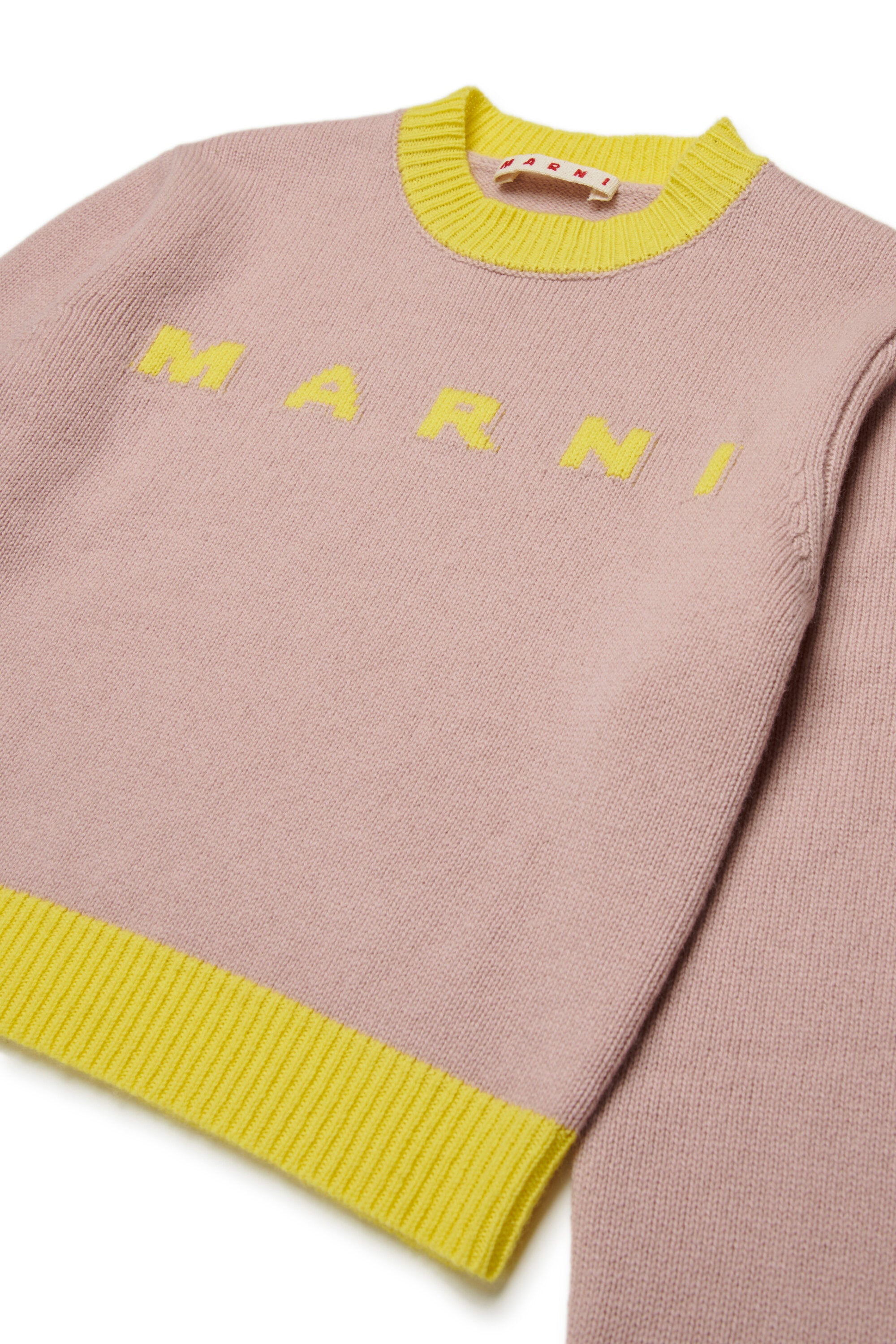 Colorblock wool-cashmere blend crew-neck sweater