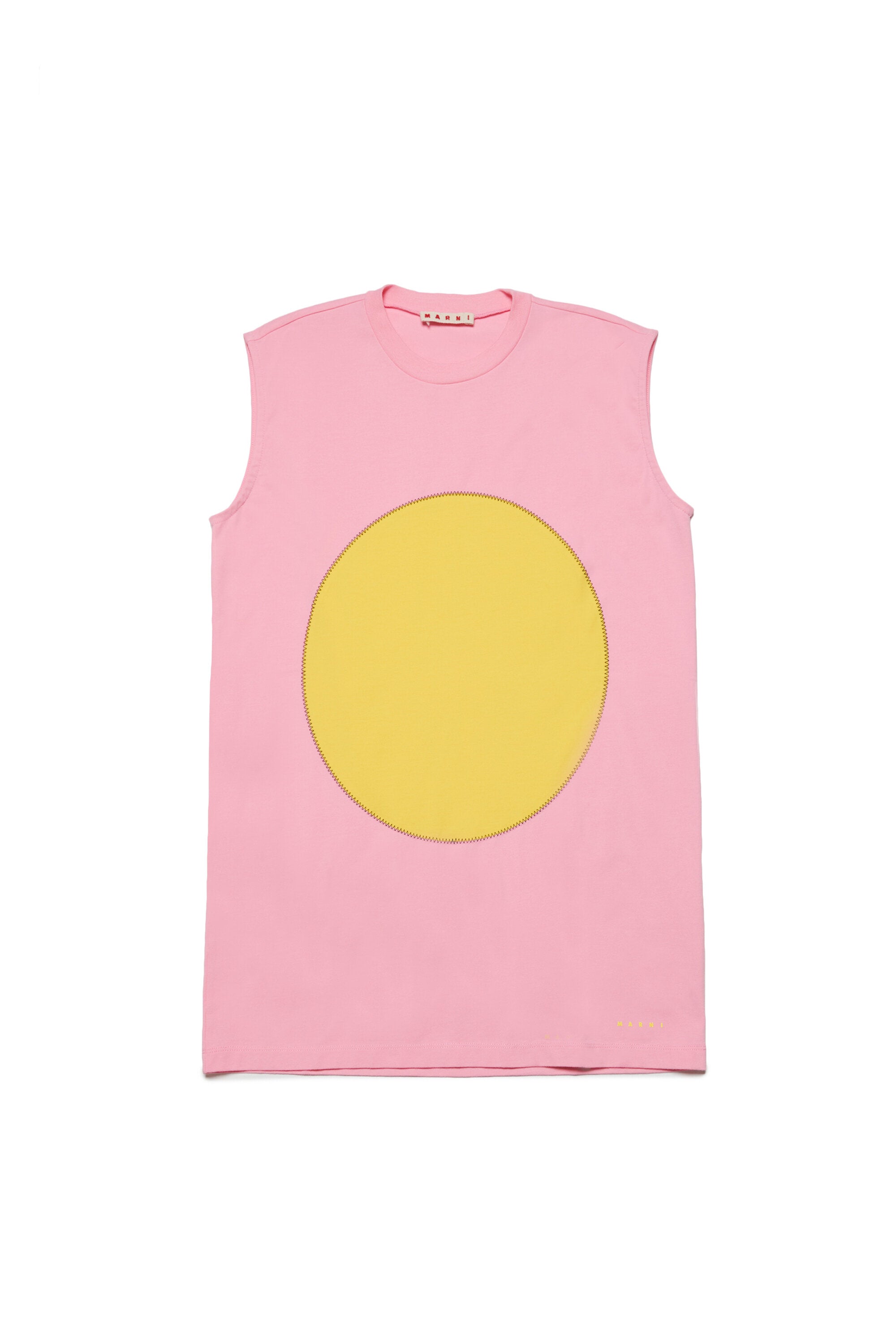 Sleeveless cover-up dress with circle graphic