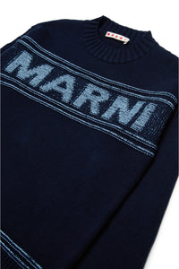 Wool-blend pullover with logo