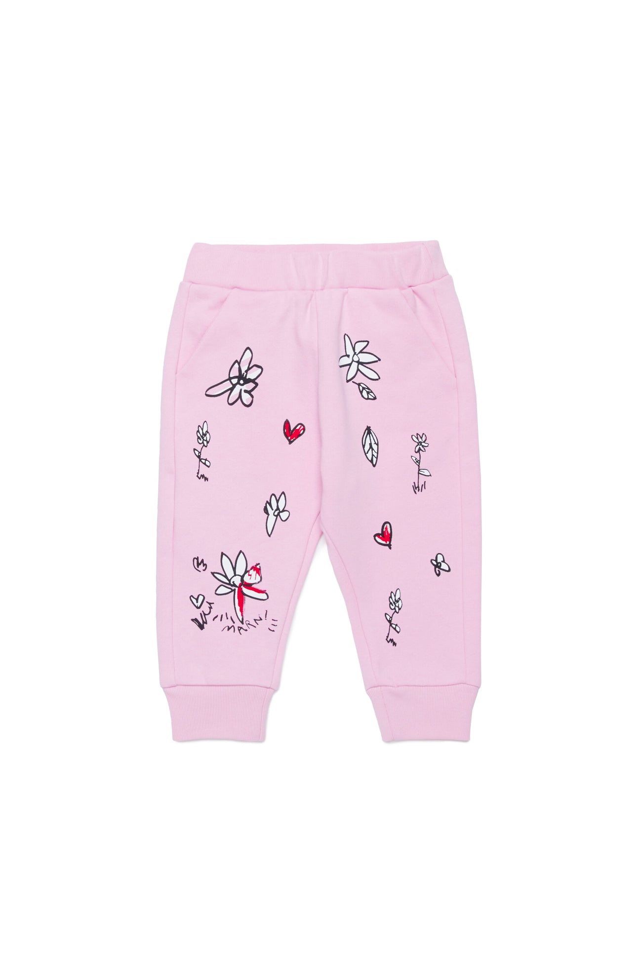 Fleece trousers with small flowers 