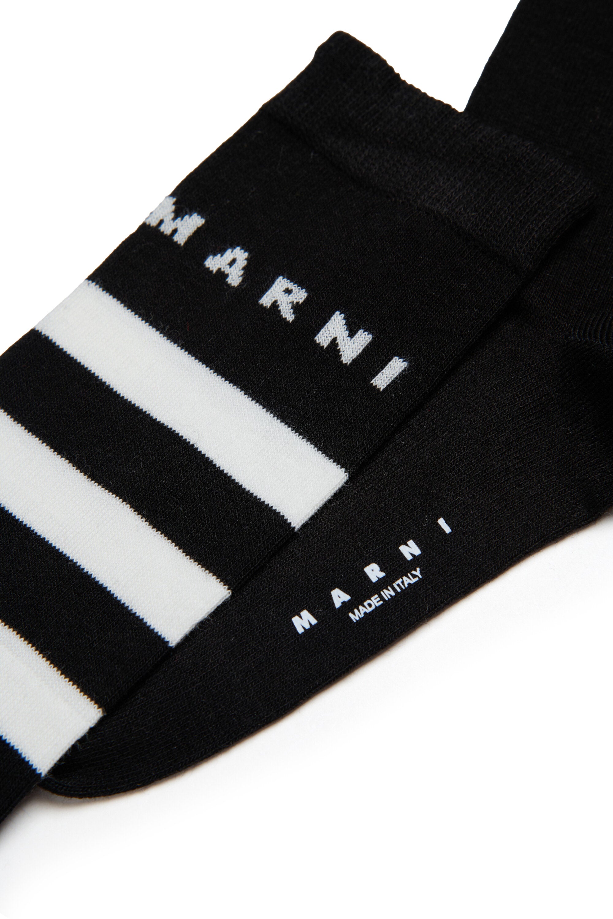 Striped cotton-blend socks