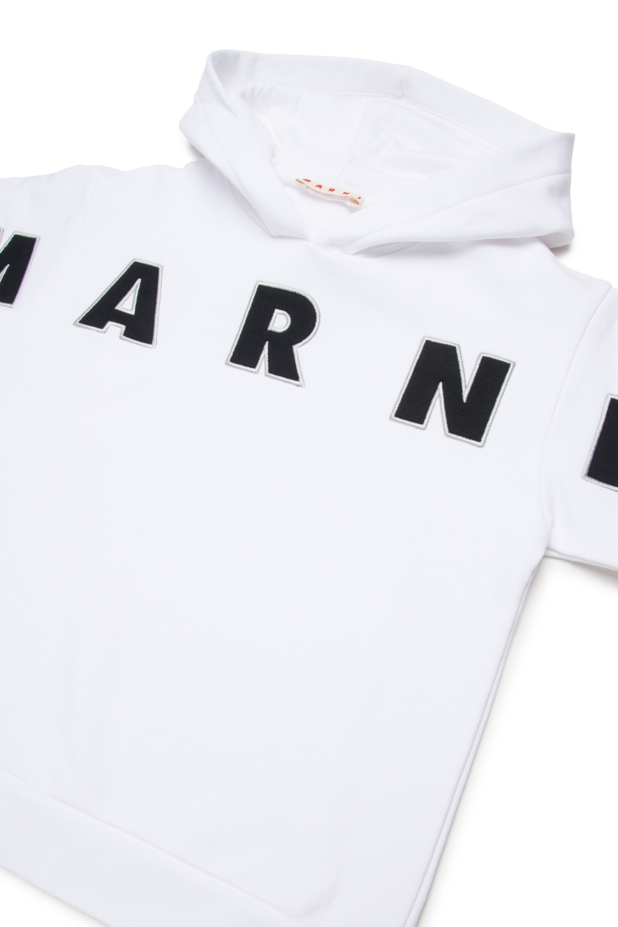 Hooded sweatshirt with embroidered Marni patch logo