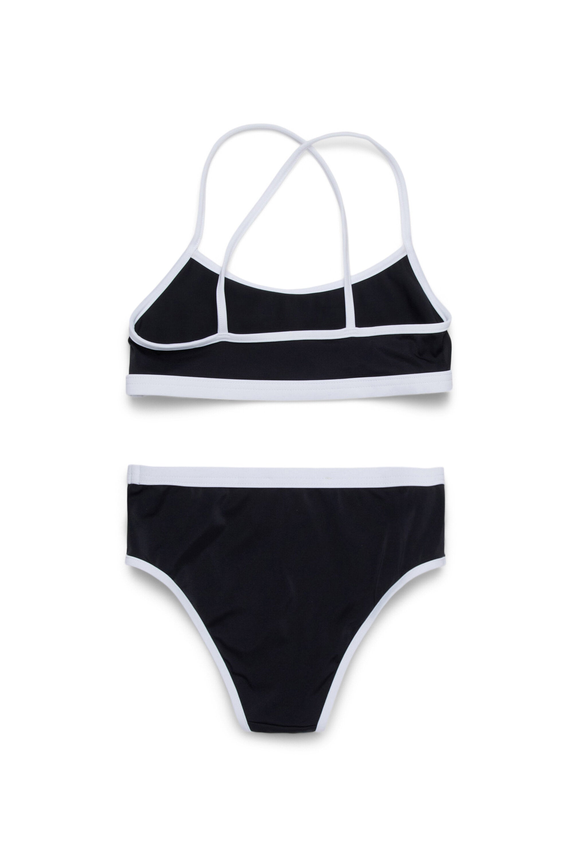 Cross-over shoulder straps bikini swimming costume