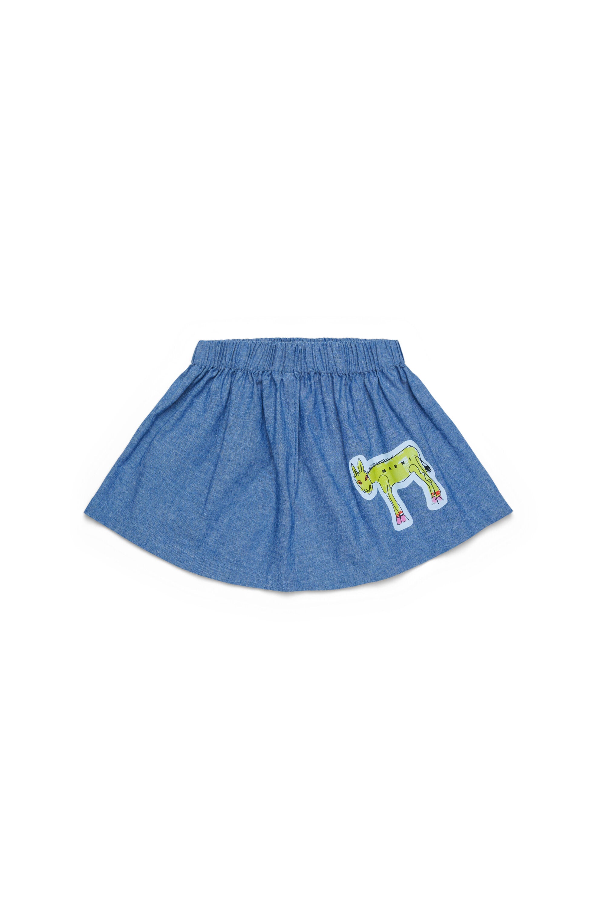 Patterned chambray skirt