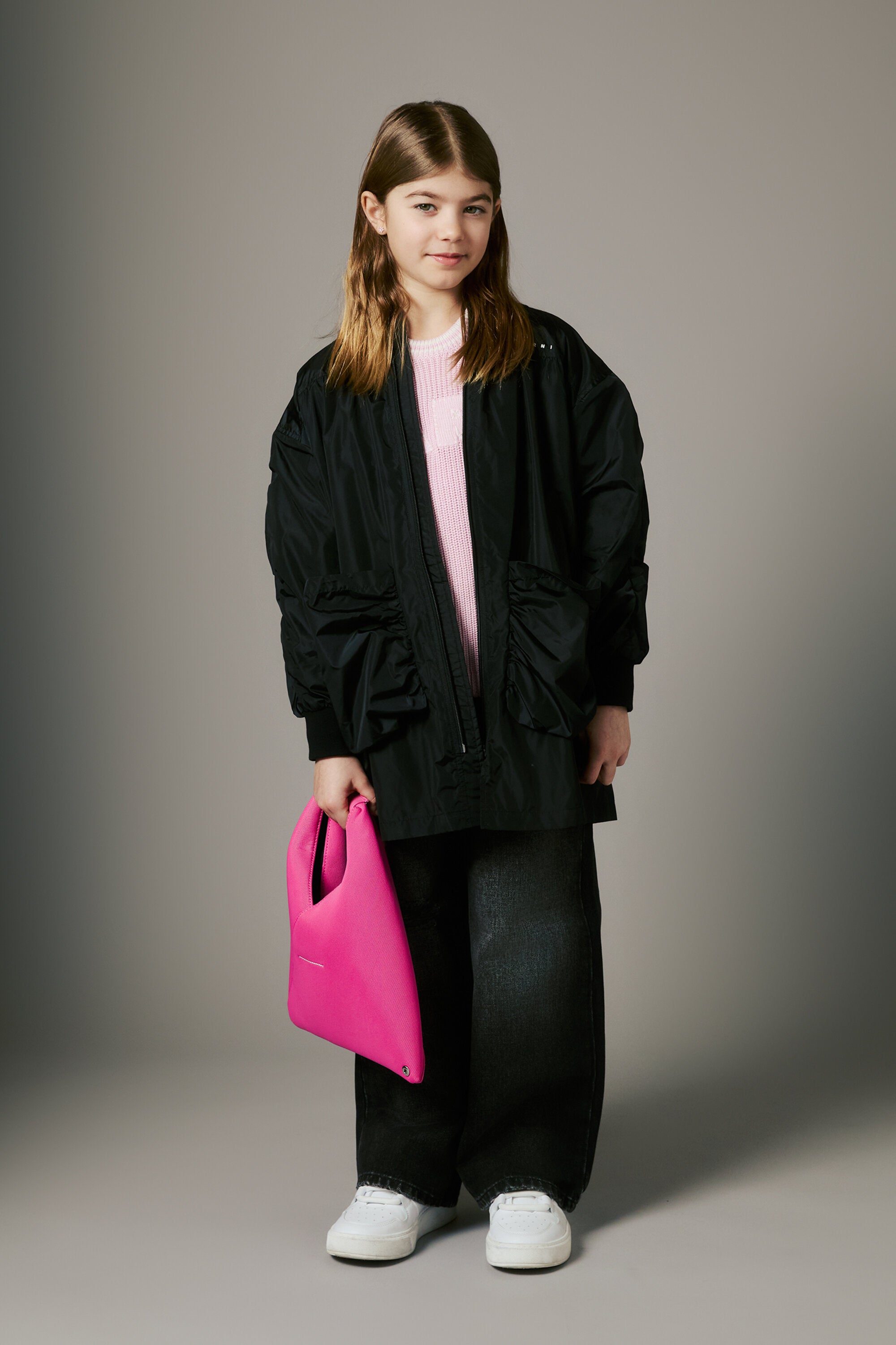 Long branded windbreaker jacket