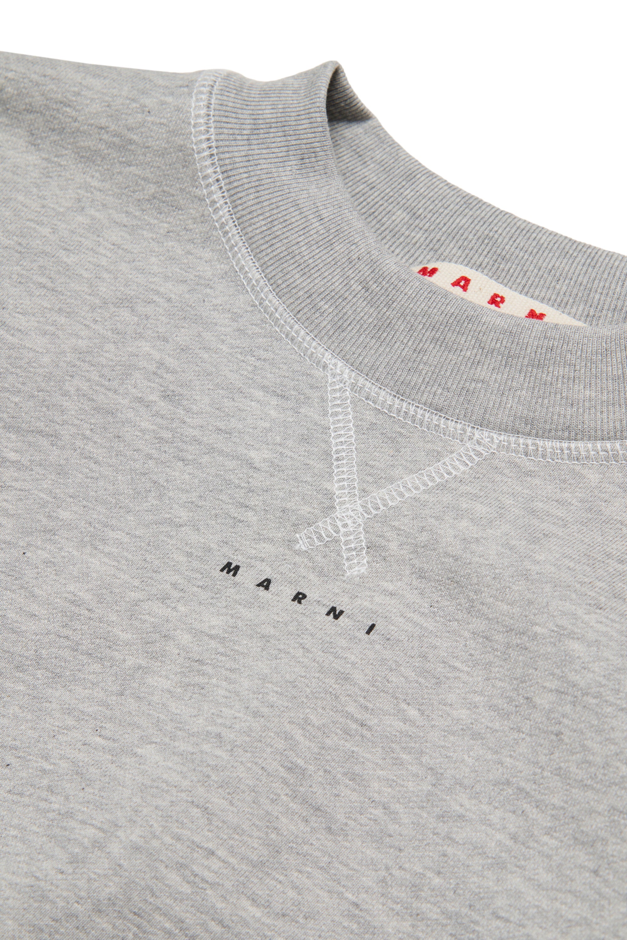 Crew-neck sweatshirt with contrasting seams