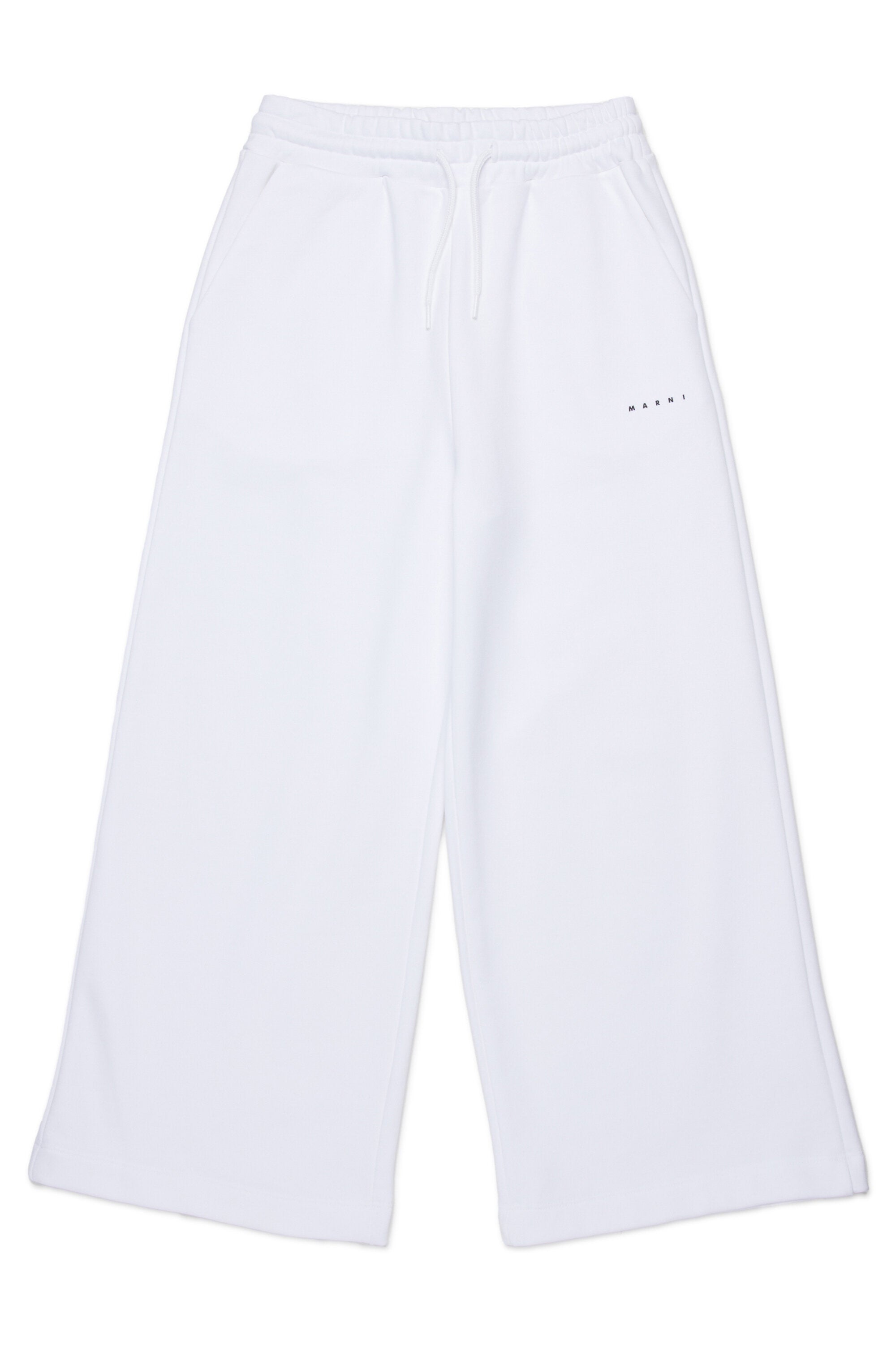 Branded fleece wide-leg pants