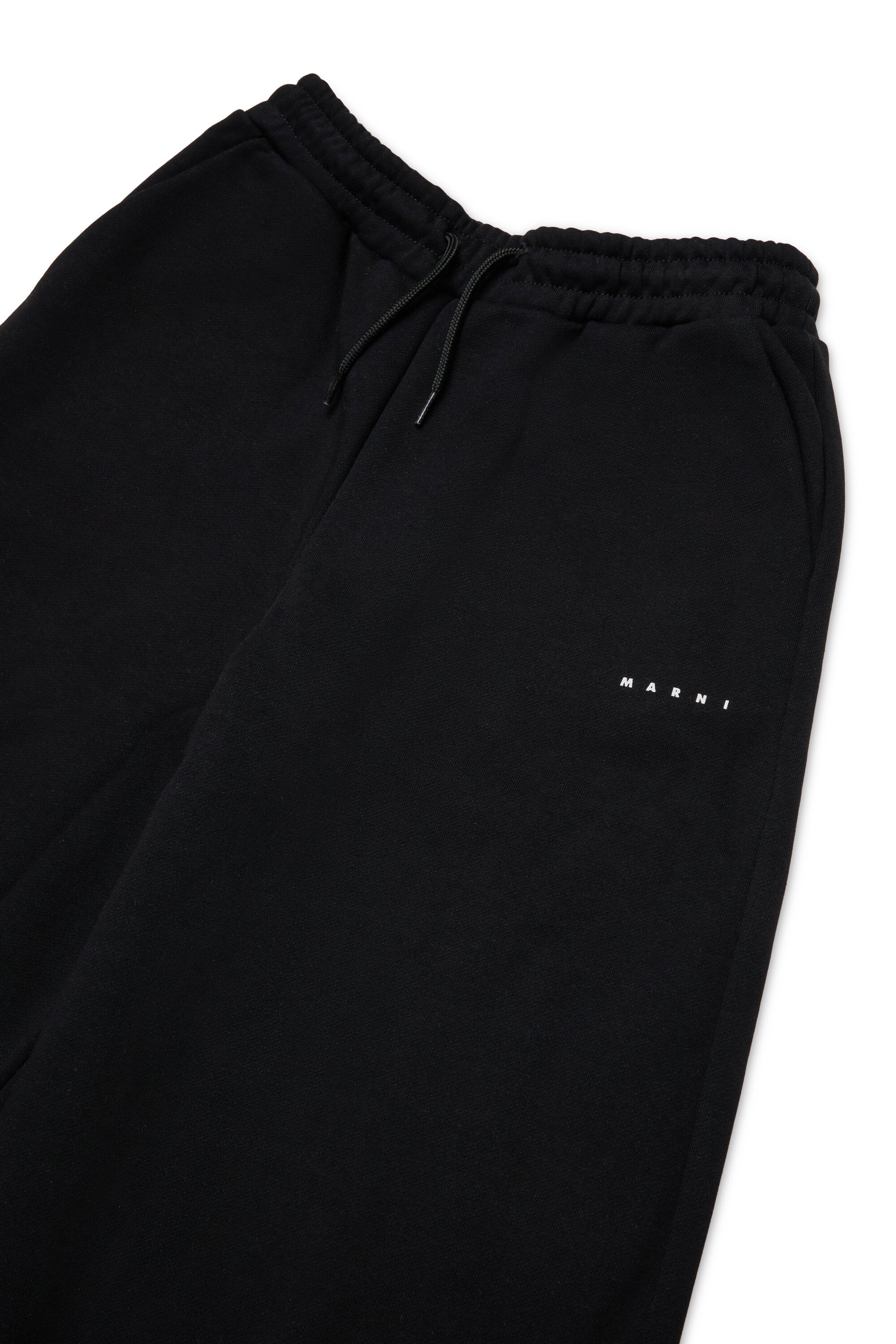 Branded fleece wide-leg pants