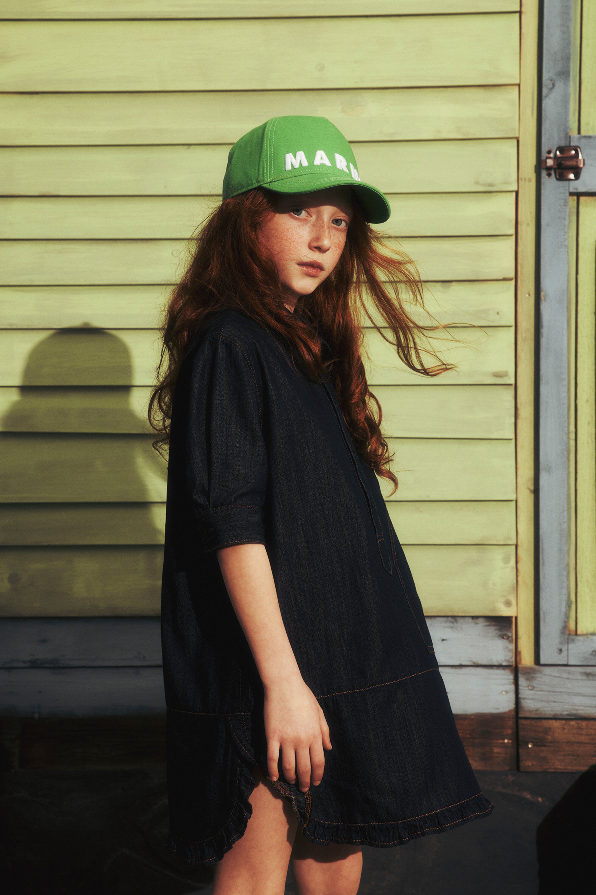 Branded gabardine baseball cap