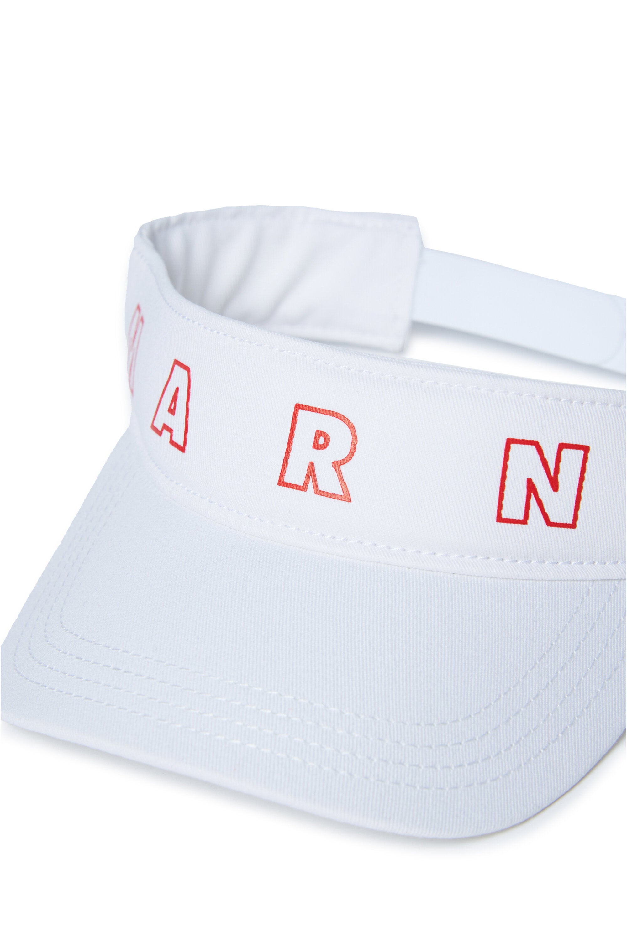 Branded gabardine visor with Marni Outline logo