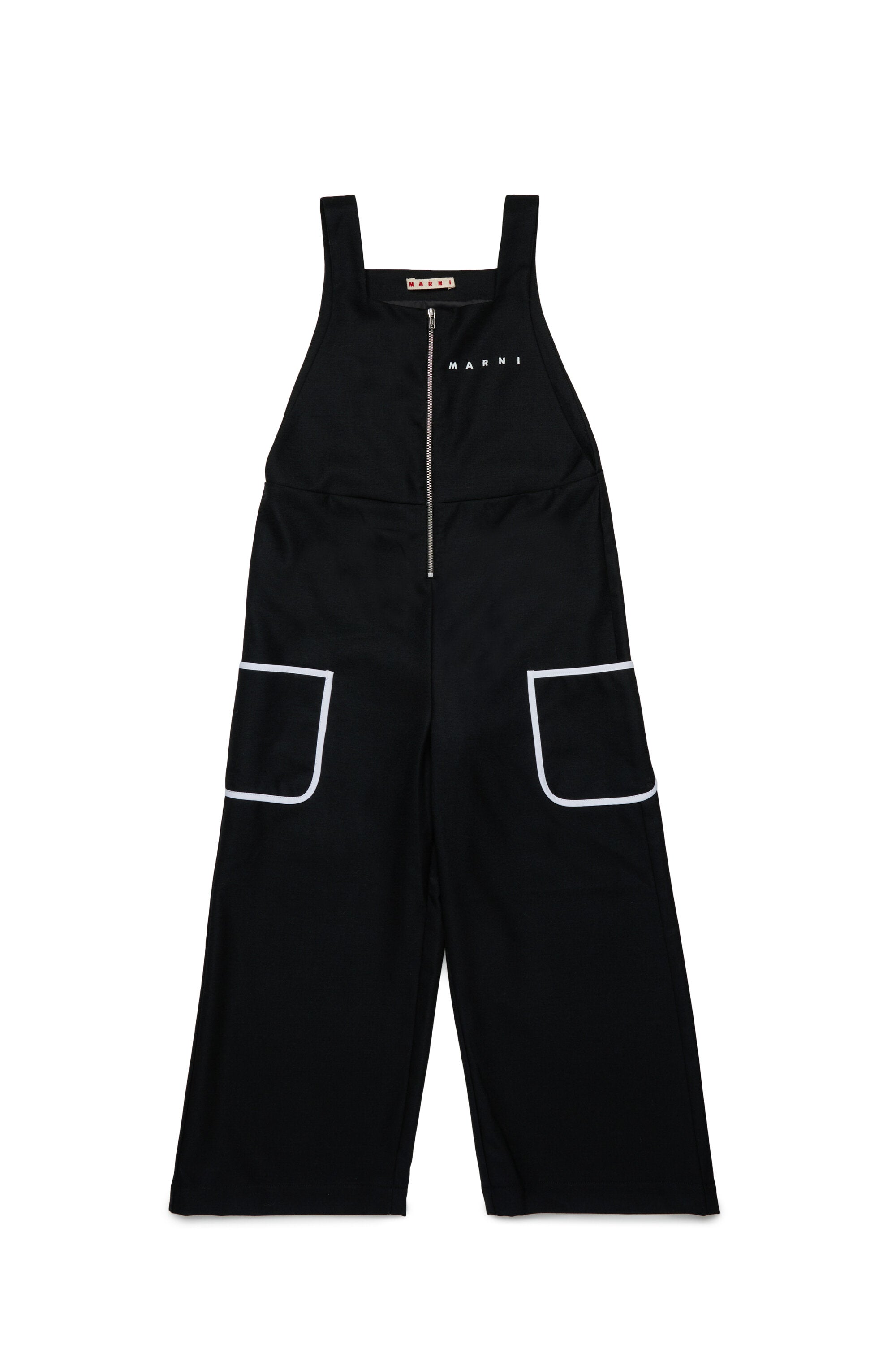 Flannel dungarees with contrasting details