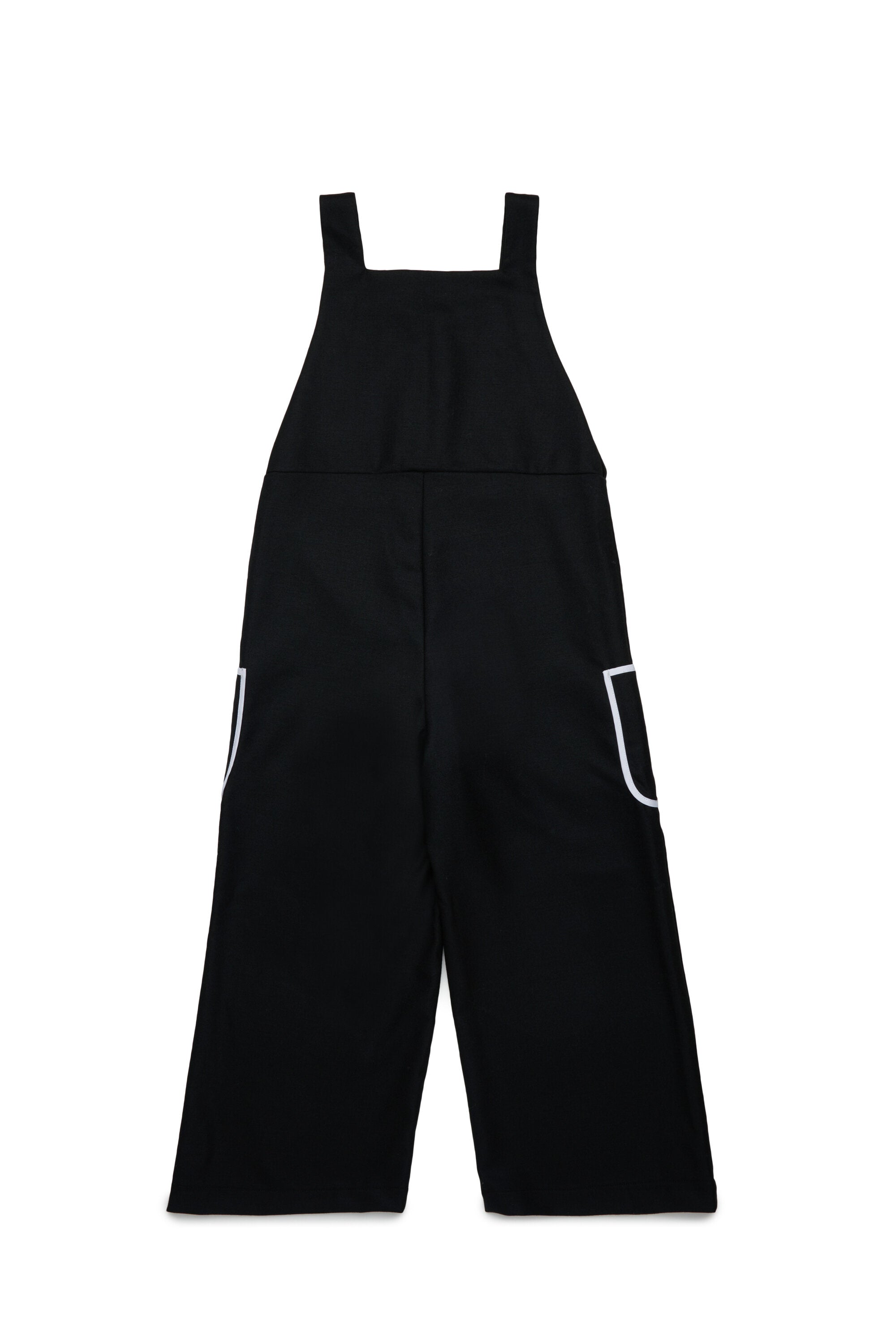 Flannel dungarees with contrasting details