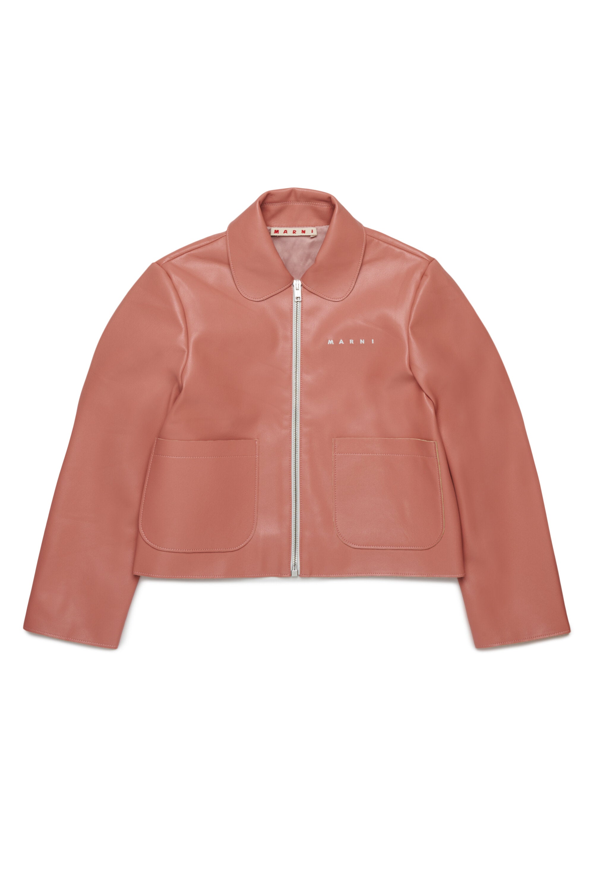 Coated fabric jacket with logo