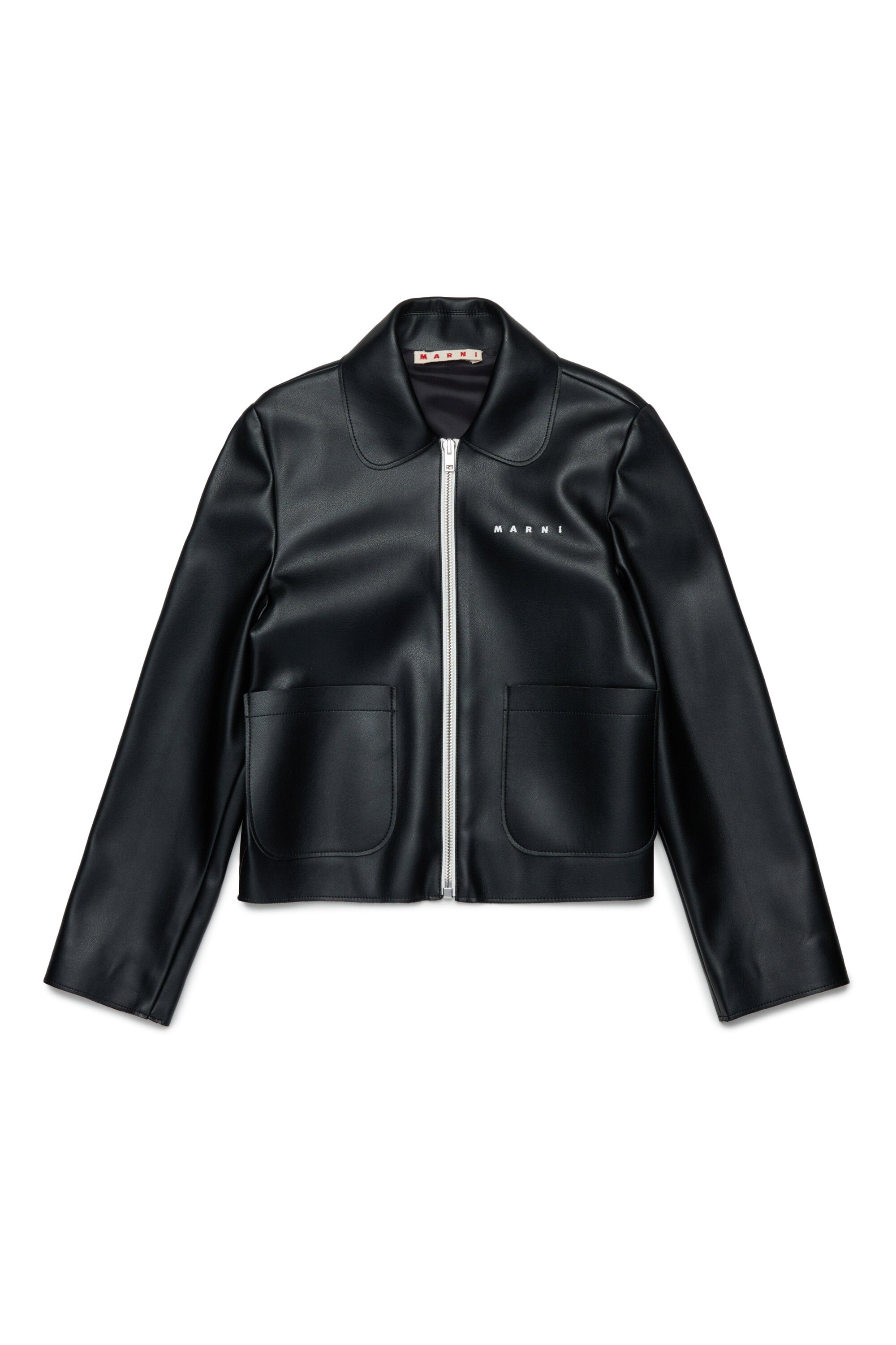 Coated fabric jacket with logo