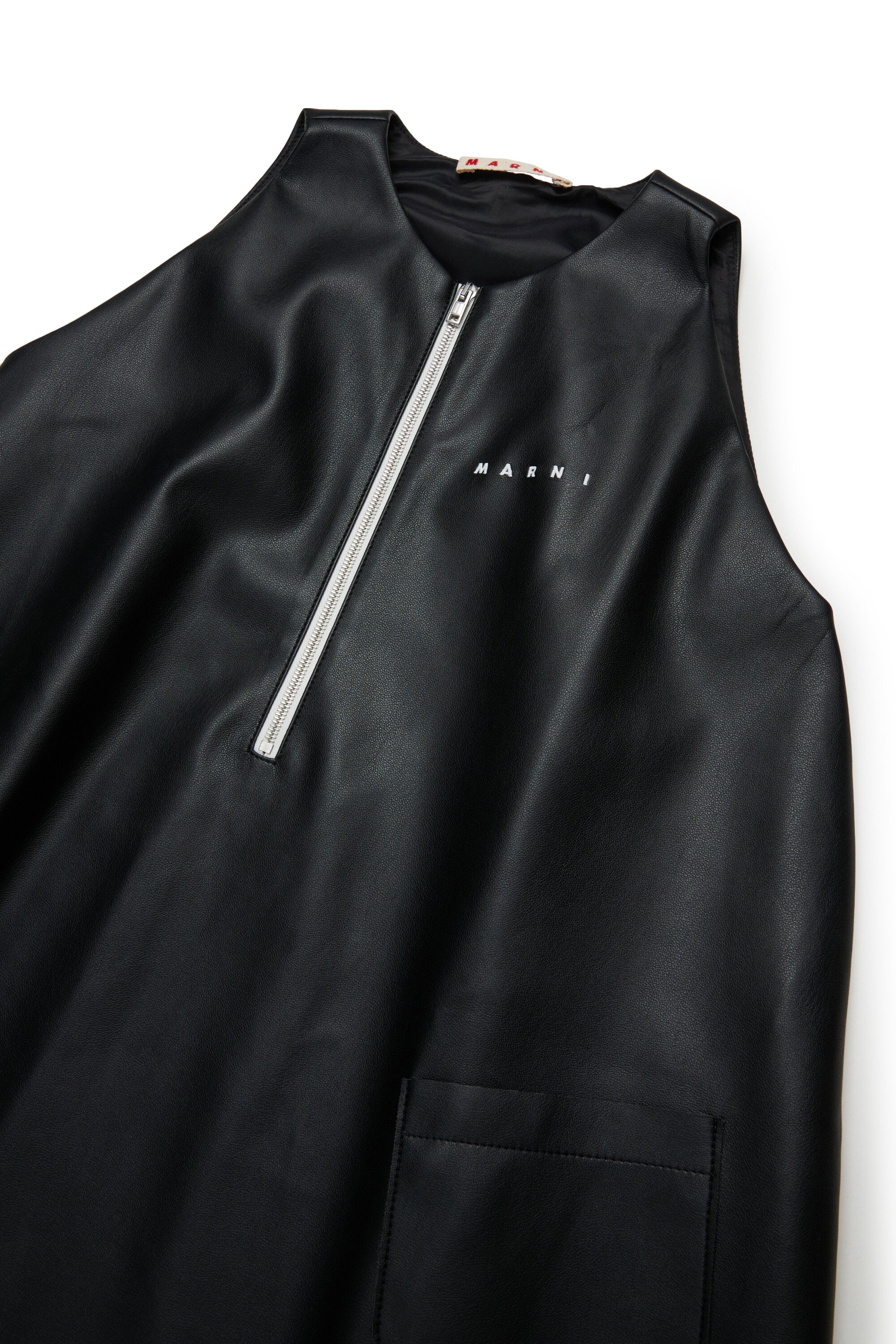 Short flared dress in Coated fabric