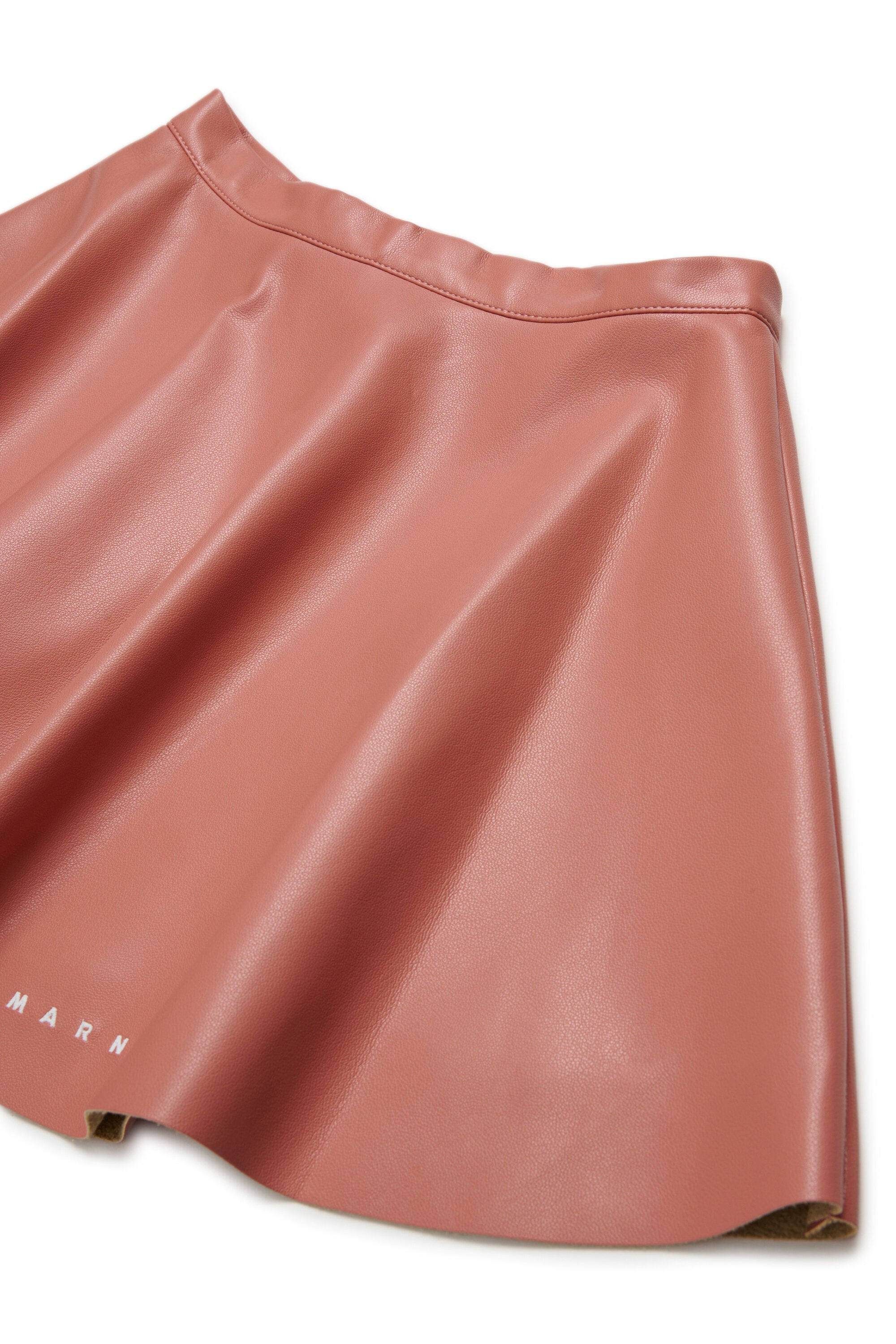 Coated fabric mini skirt