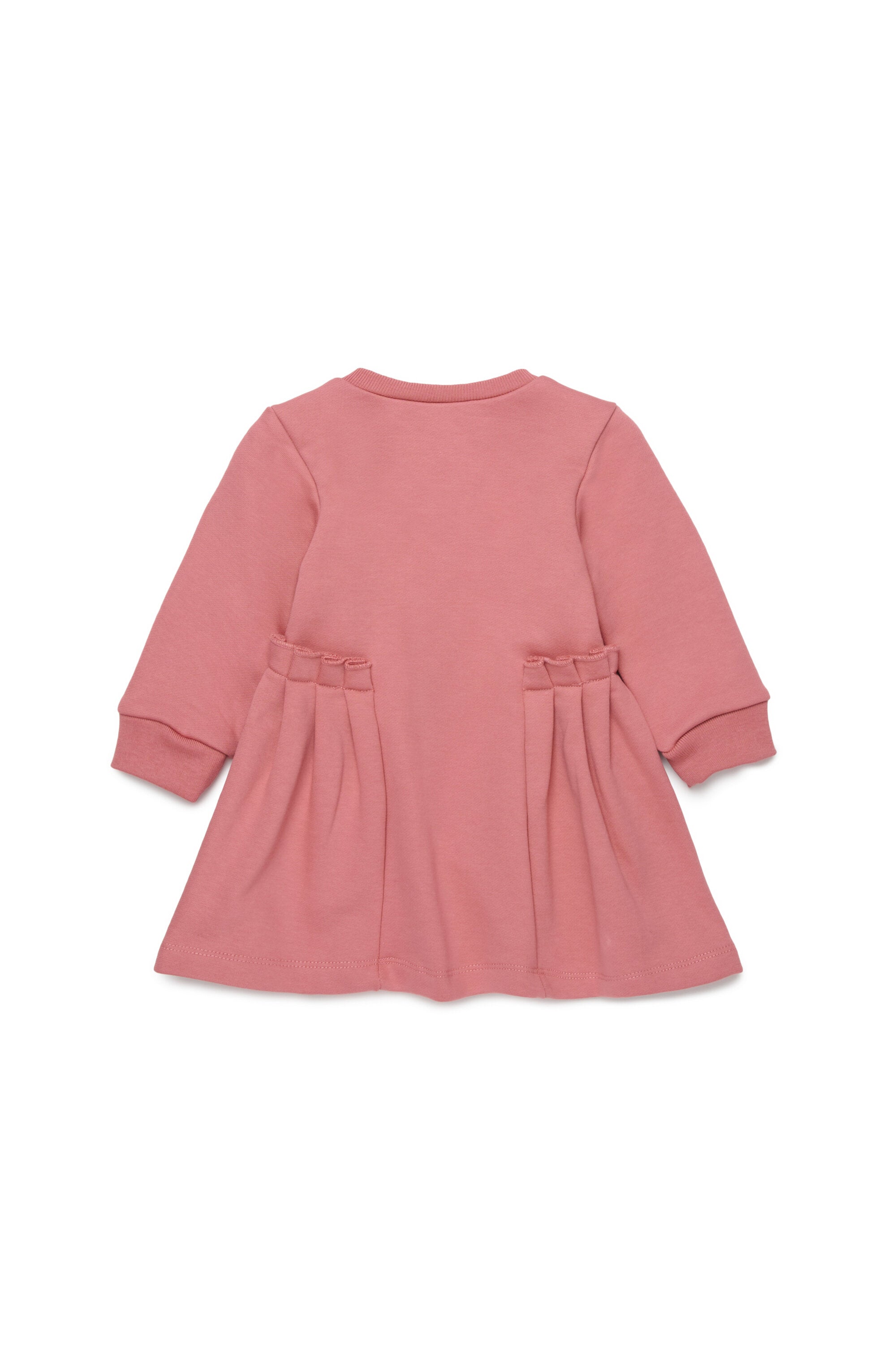 Fleece midi dress with flounces