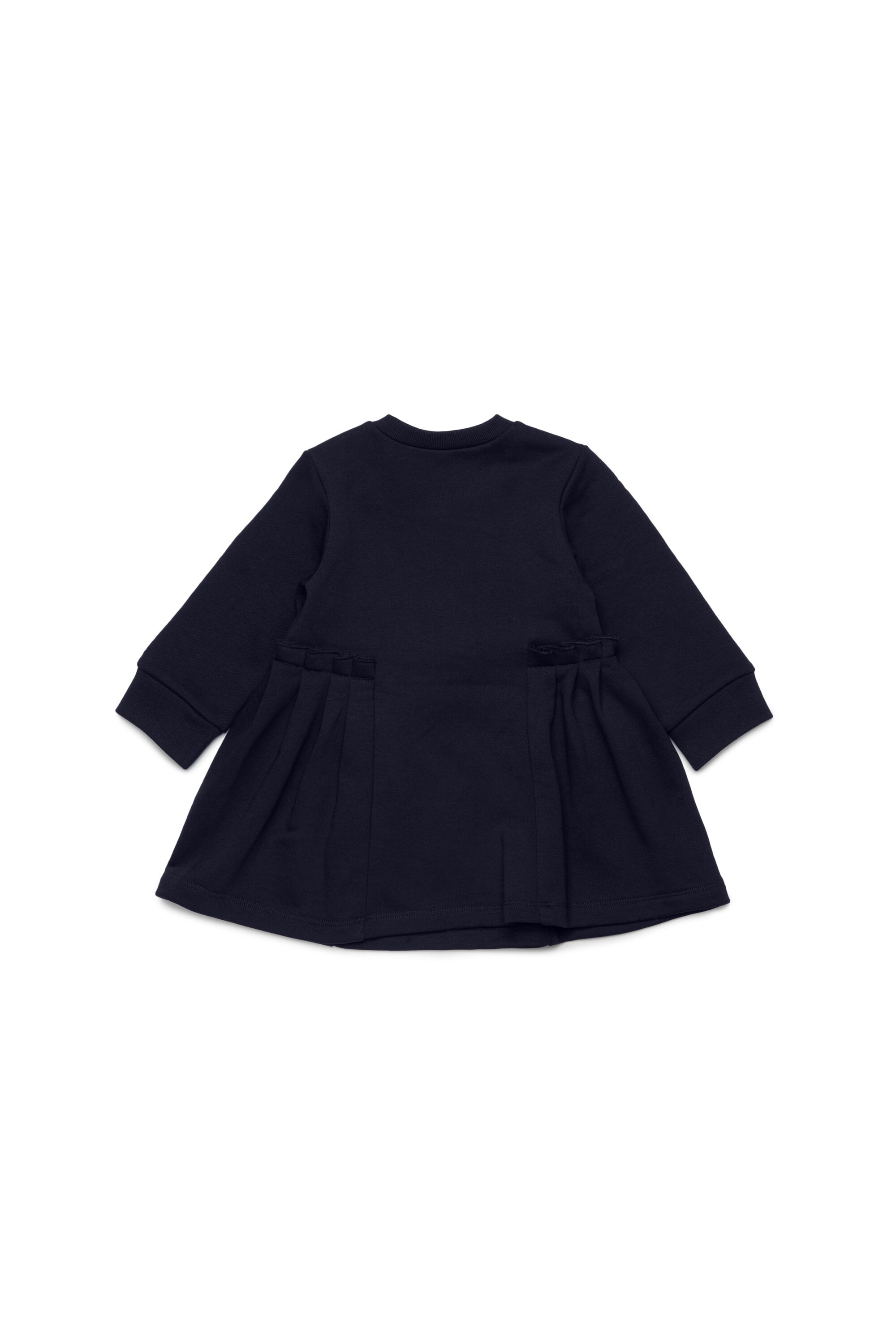 Fleece midi dress with flounces