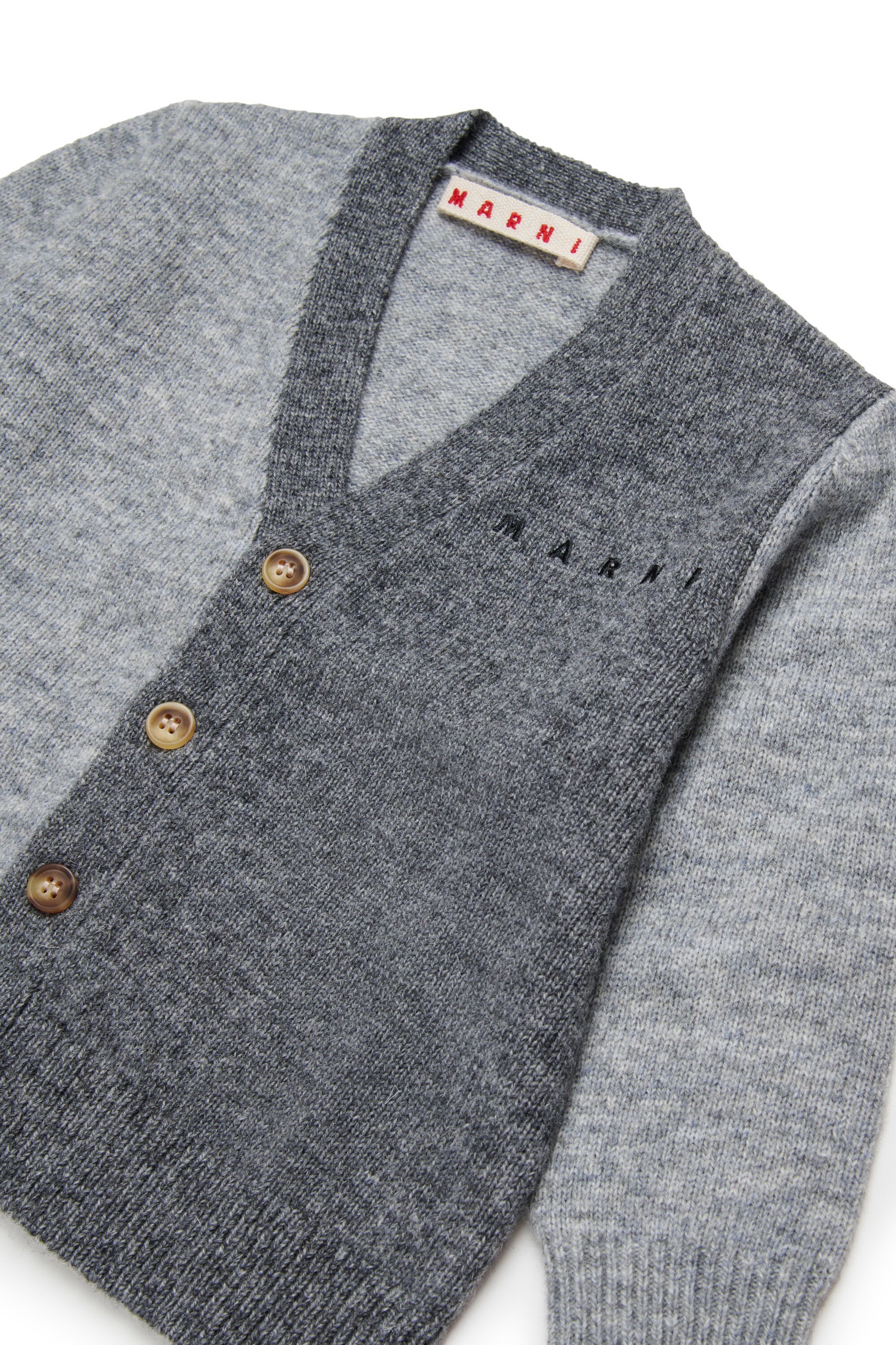 Colorblock wool-blend cardigan