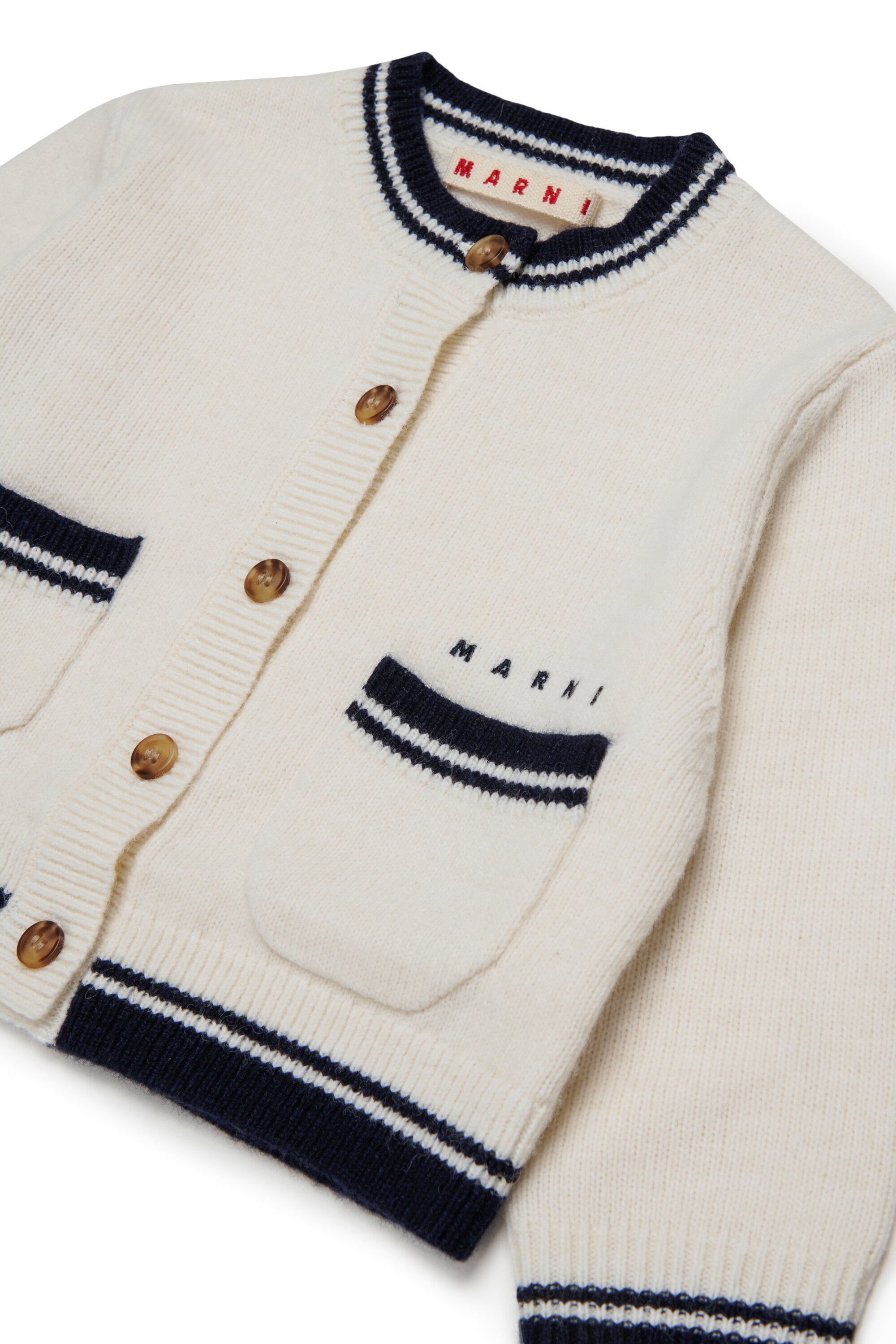 Wool-blend cardigan with pockets