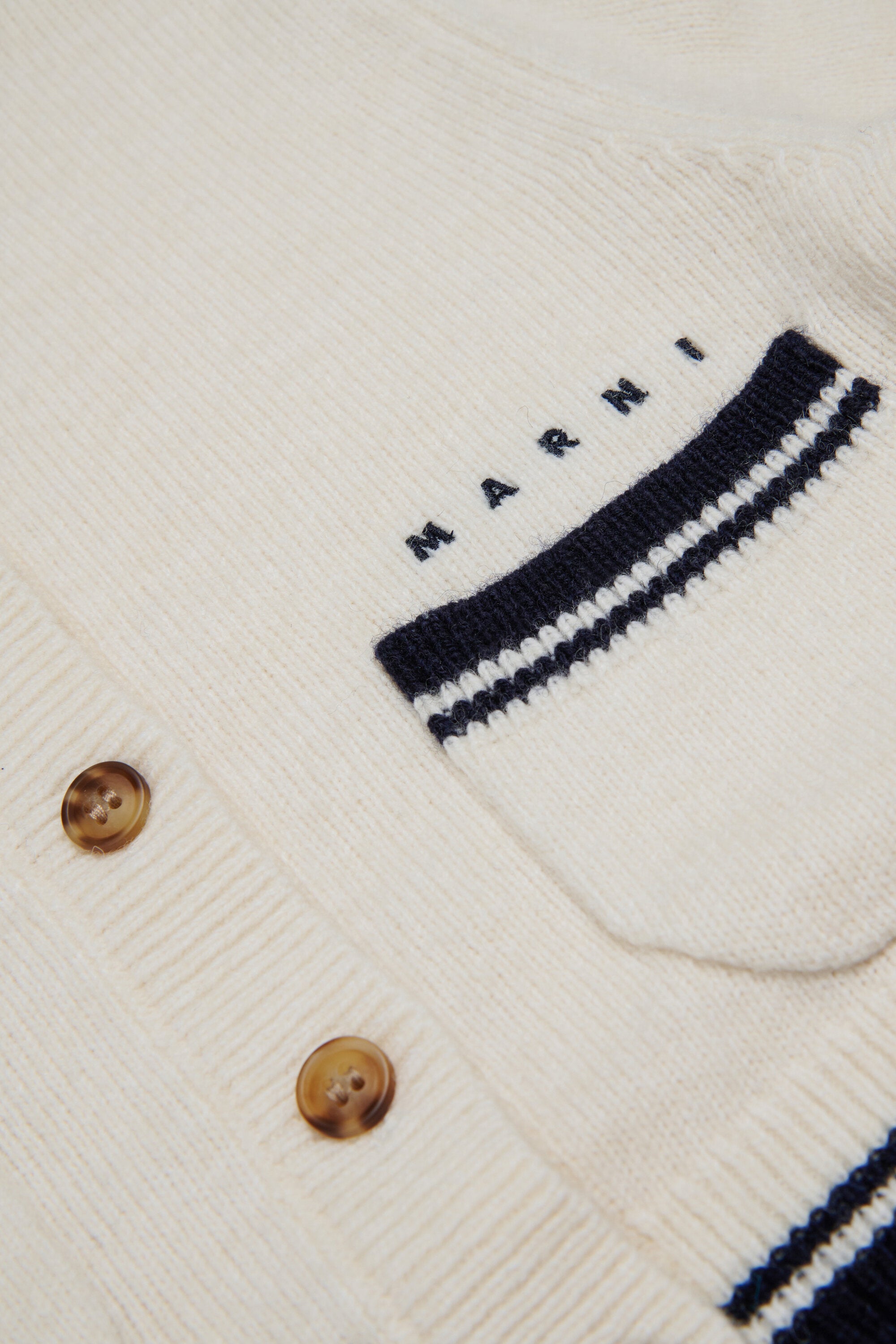 Wool-blend cardigan with pockets