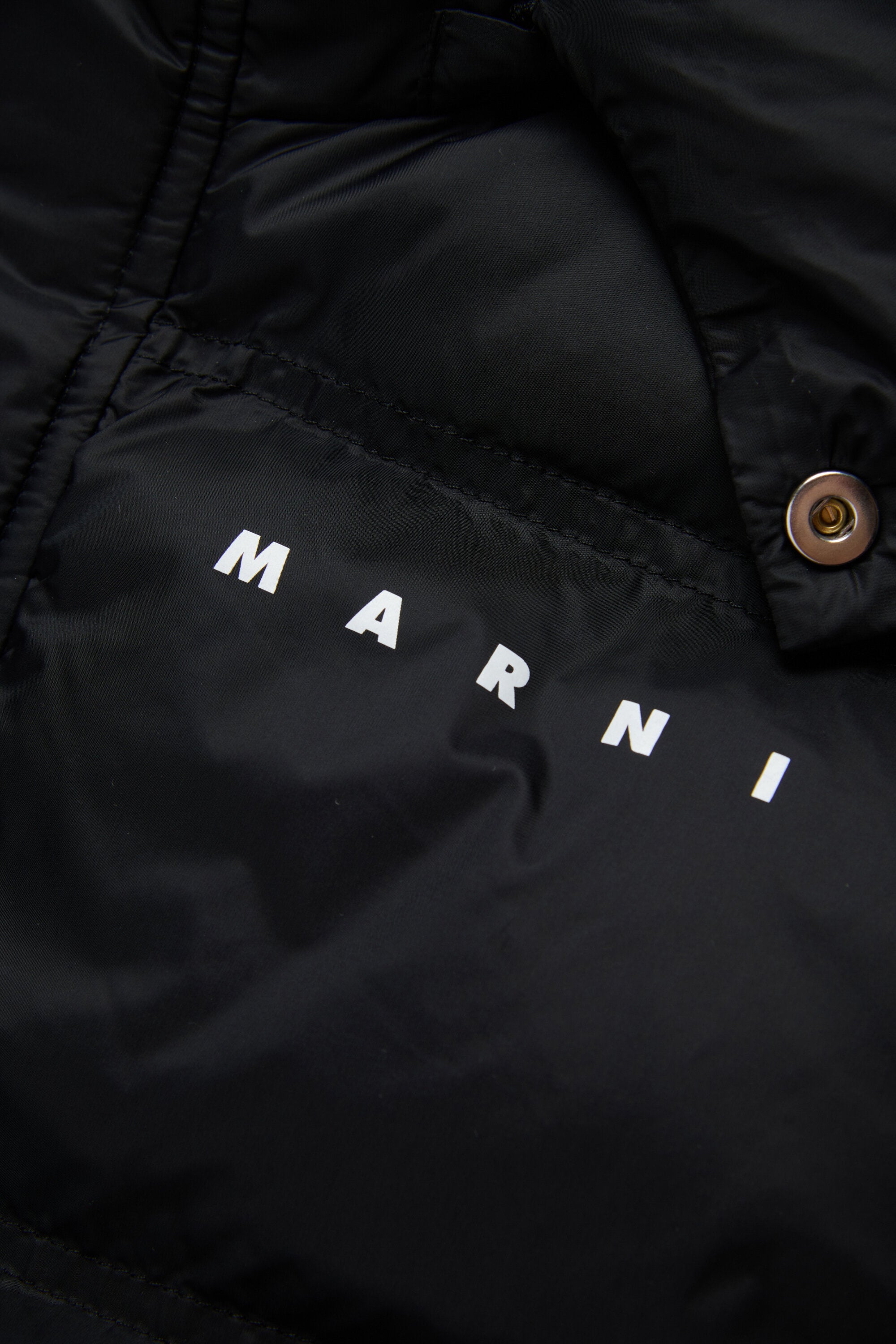 Hooded padded vest with logo