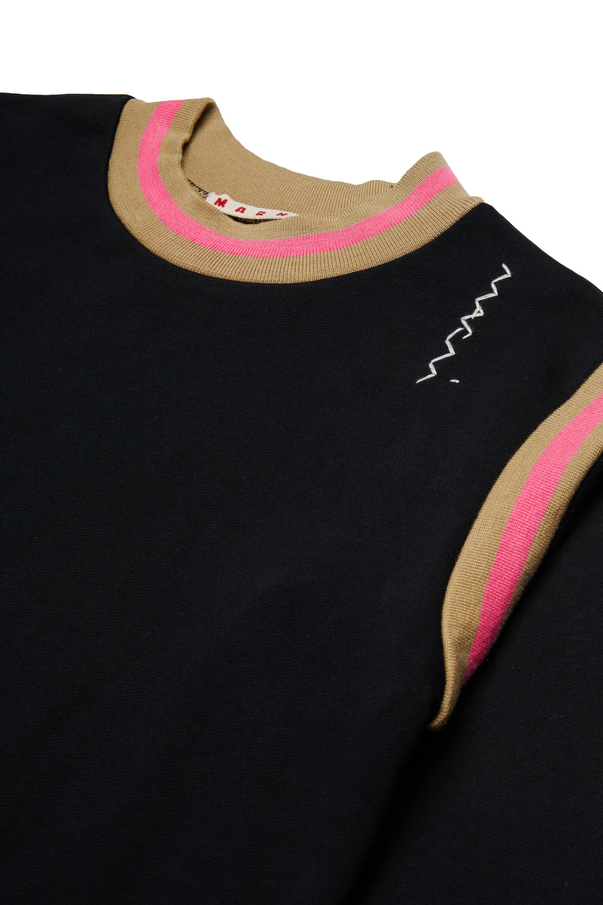 Sweatshirt with crew-neck and armhole stripes