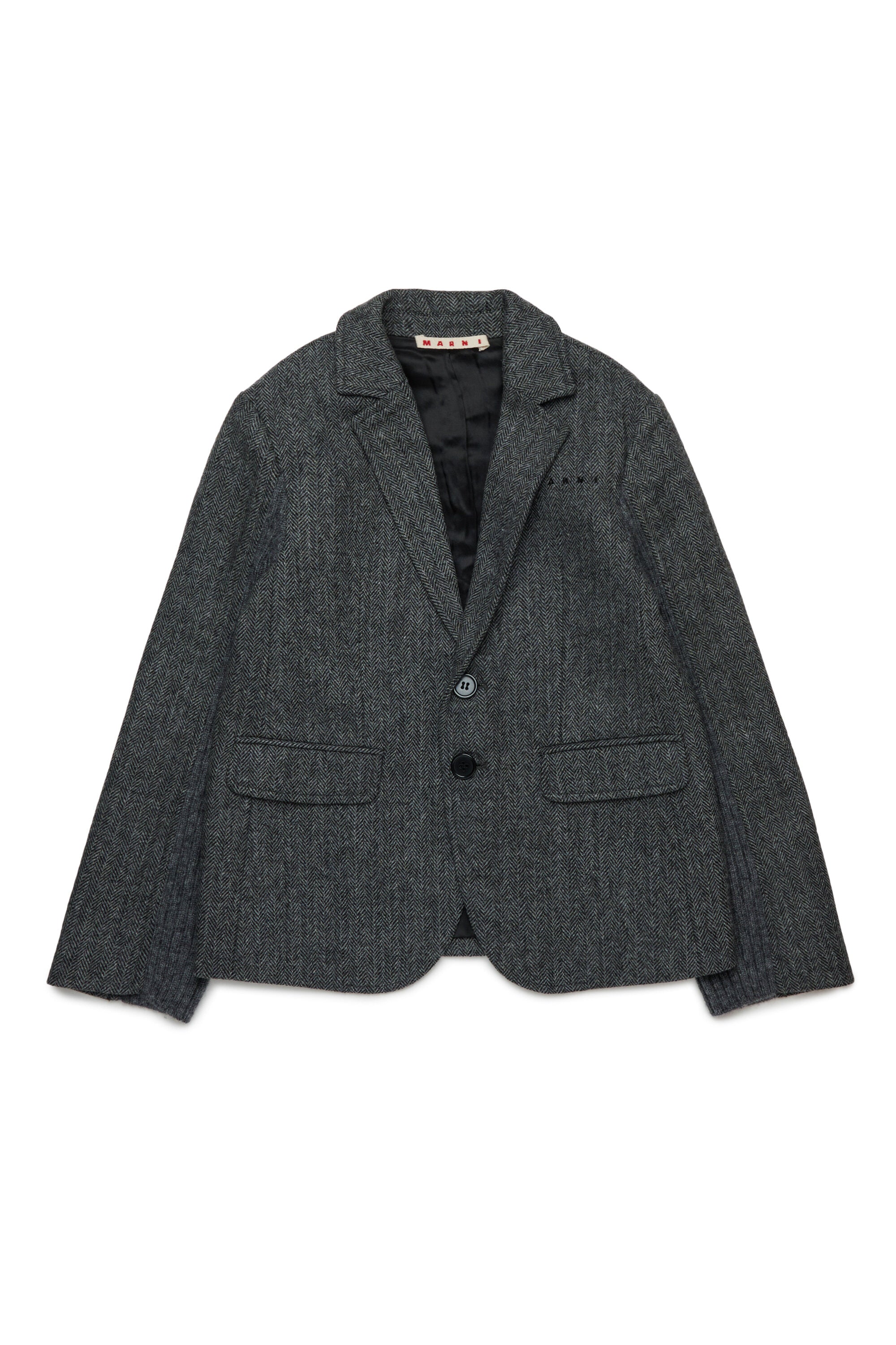 Herringbone wool blend blazer jacket