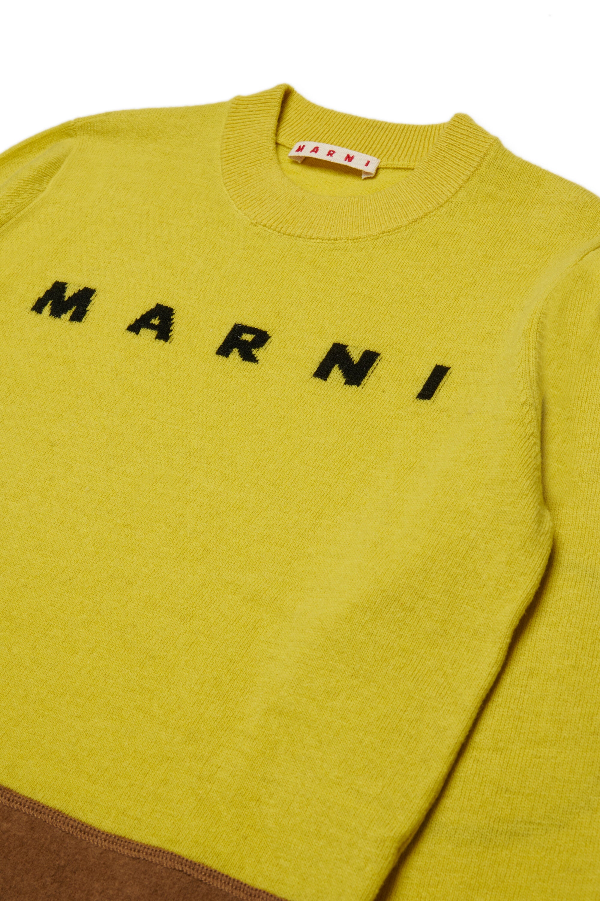 Wool blend pullover with elbow patches