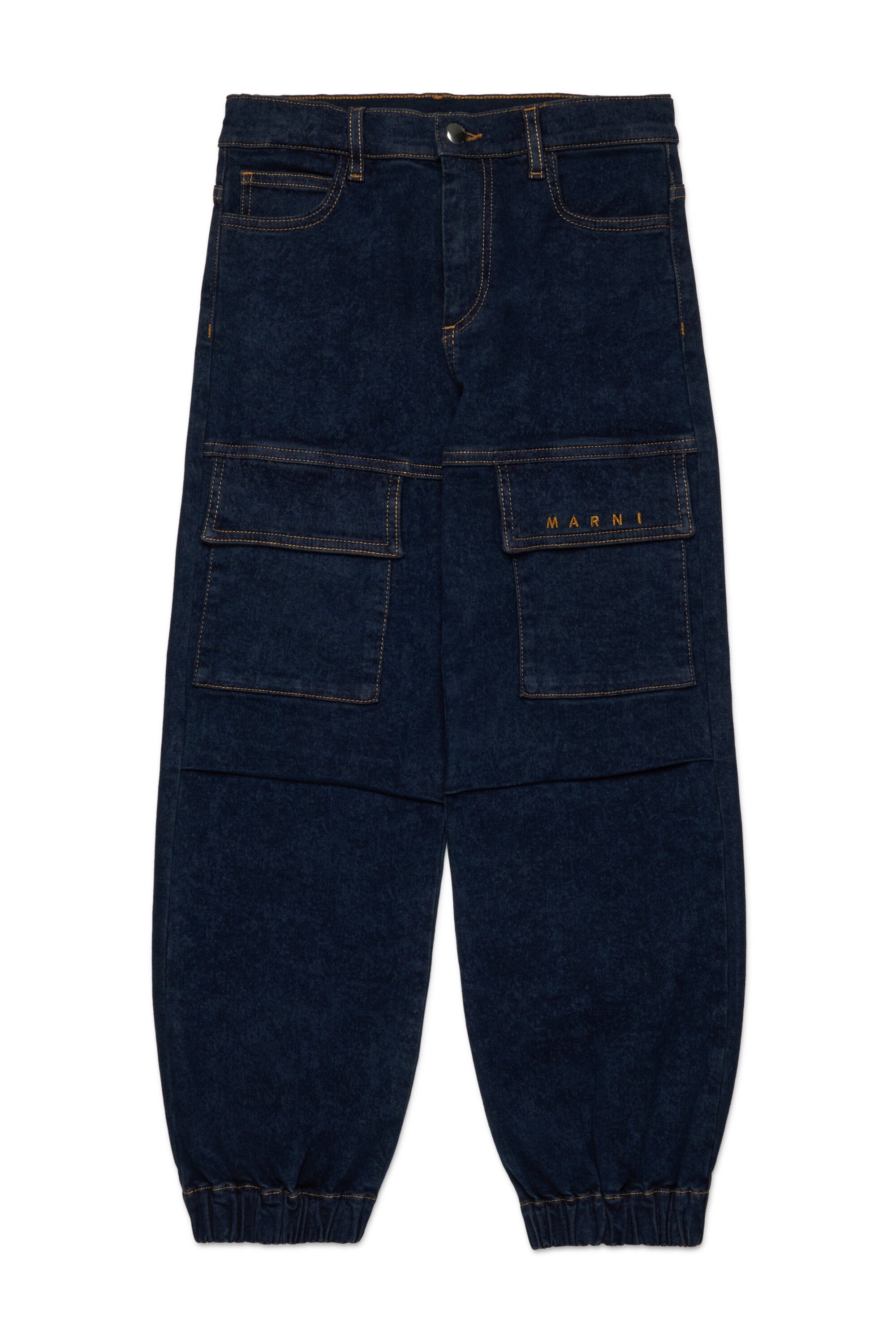 Dark marbled cargo jeans with pockets