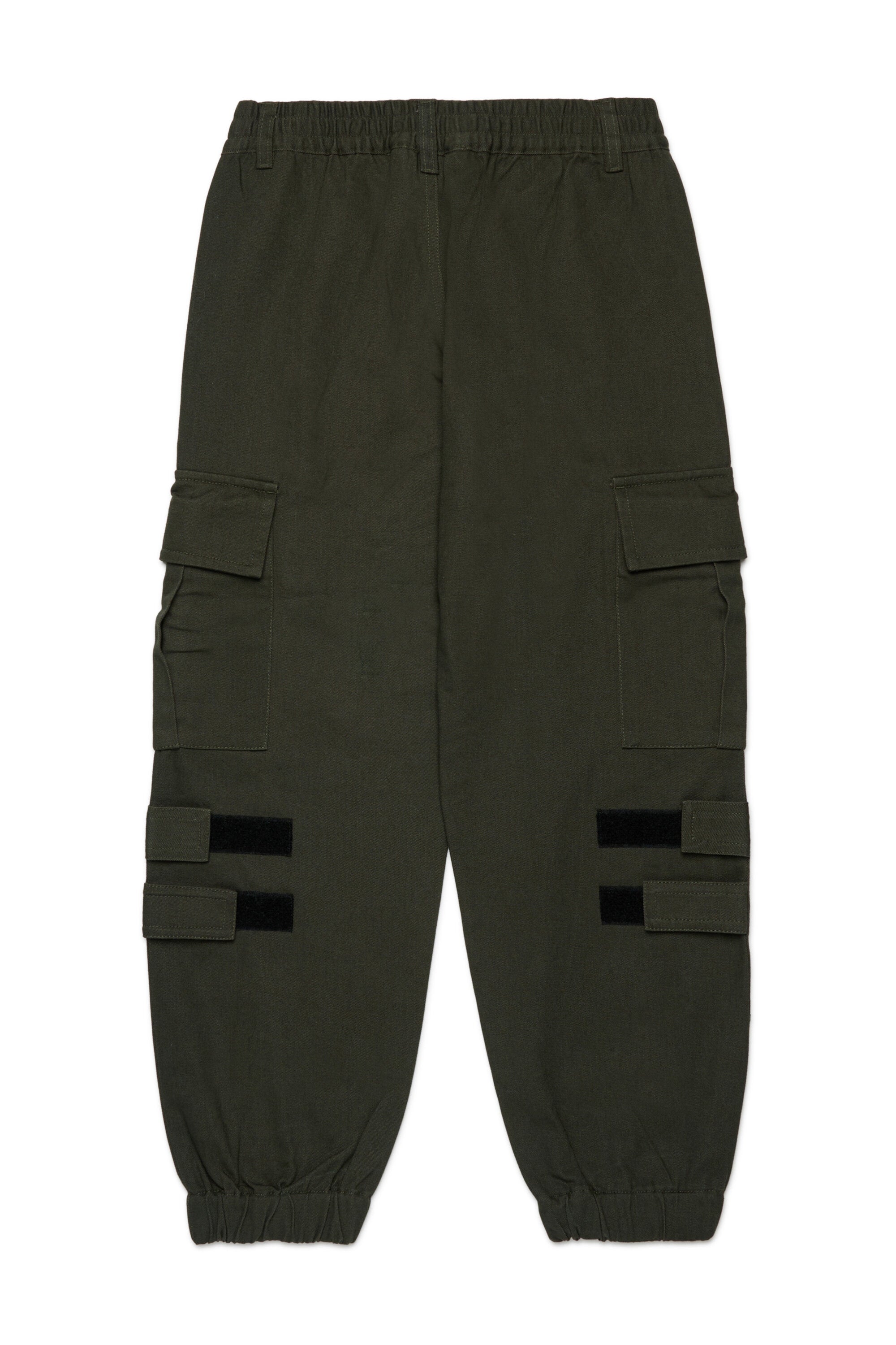 Gabardine cargo pants with adjustable straps