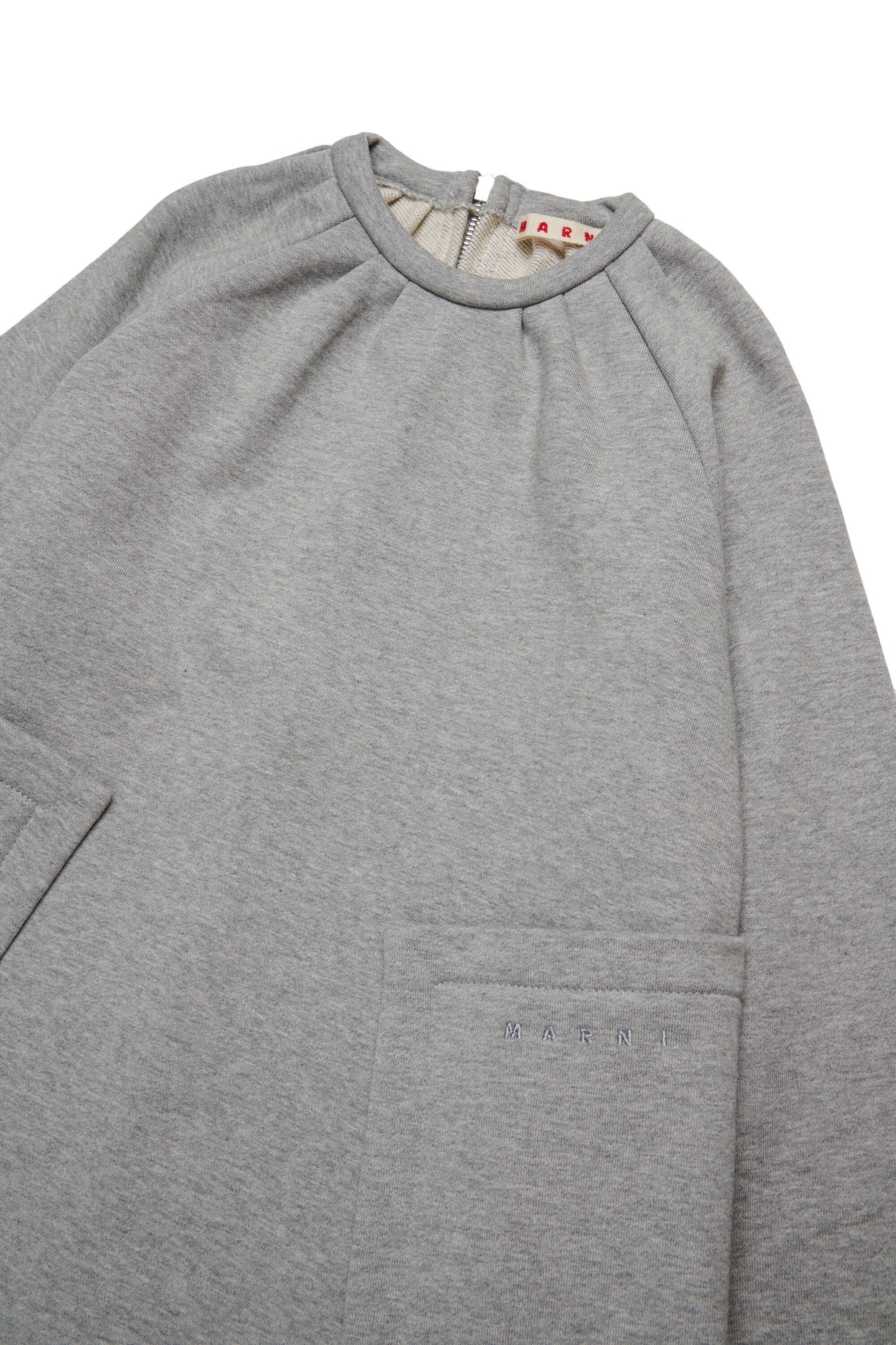 Mini fleece dress with patch pockets