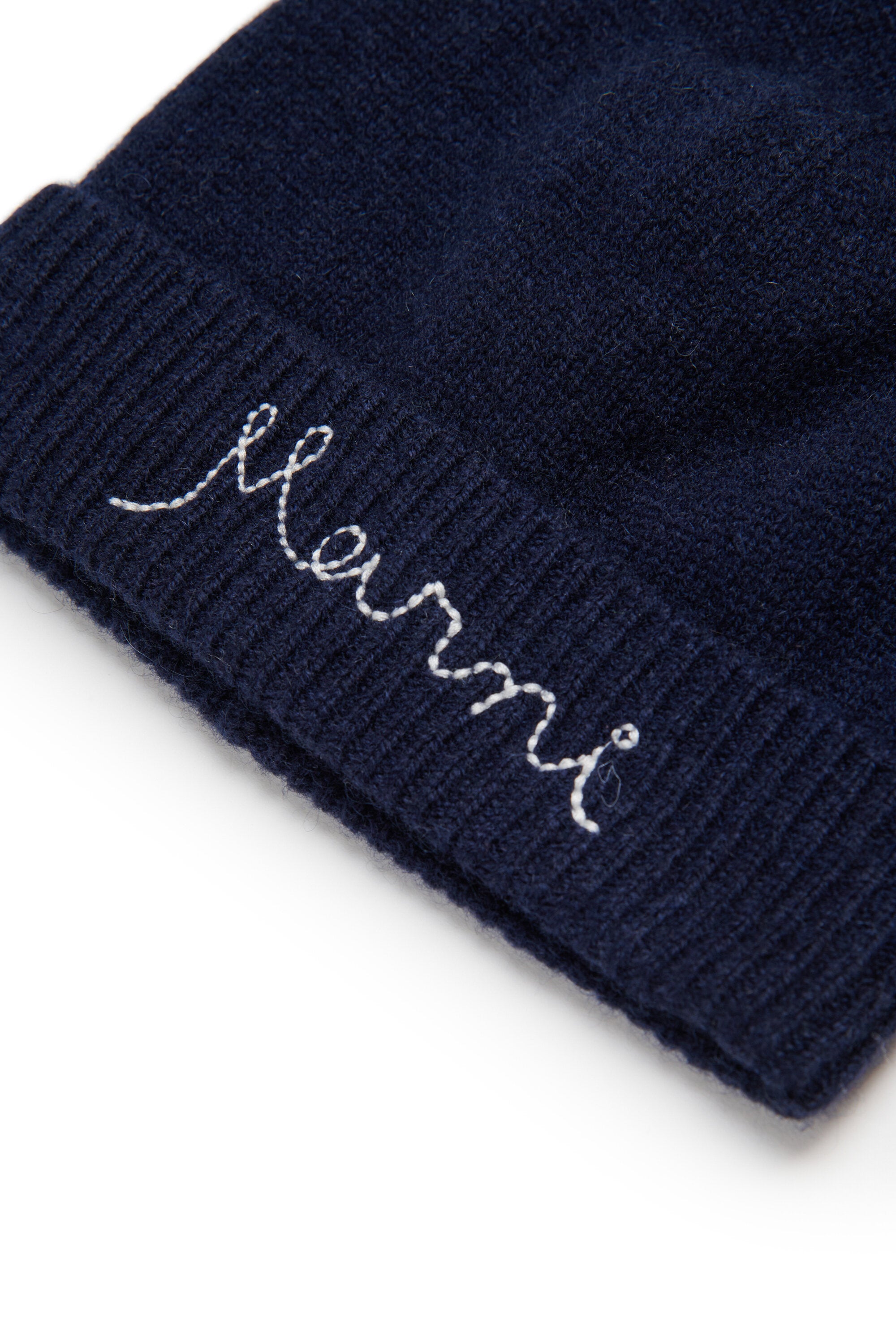 Wool and cashmere blend beanie with logo