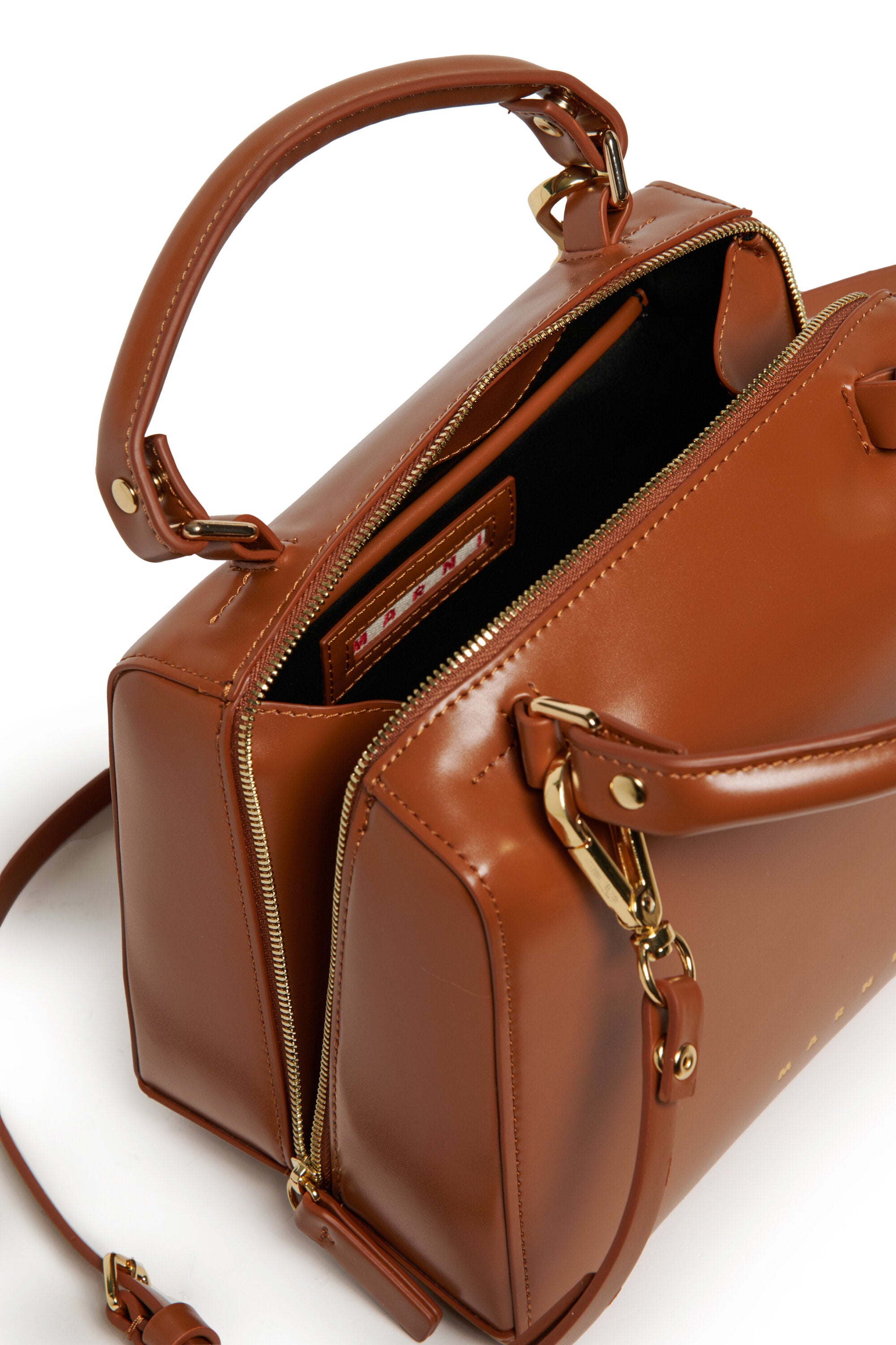 School Bag in coated fabric with shoulder strap