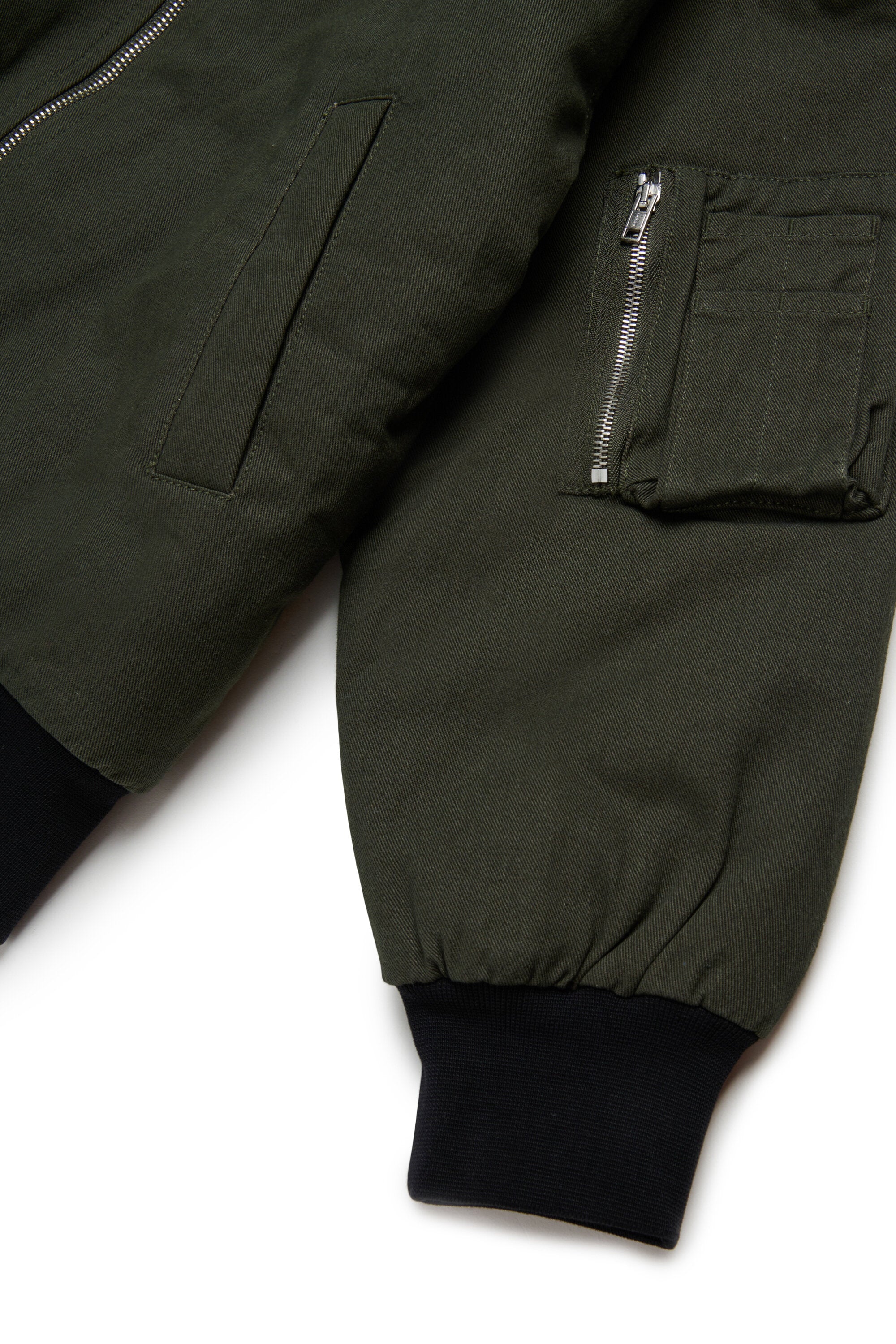 Gabardine bomber jacket with logo