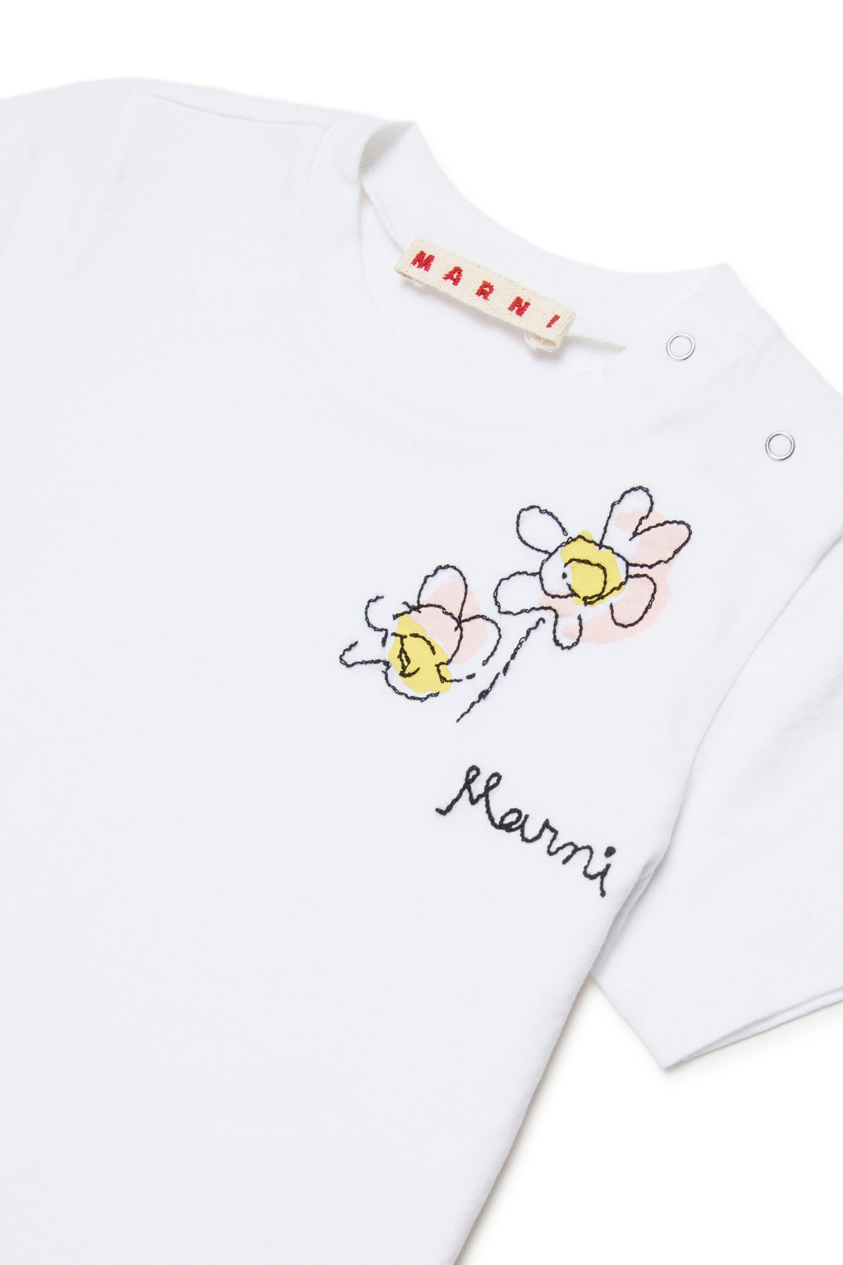 T-shirt with logo and floral embroidery