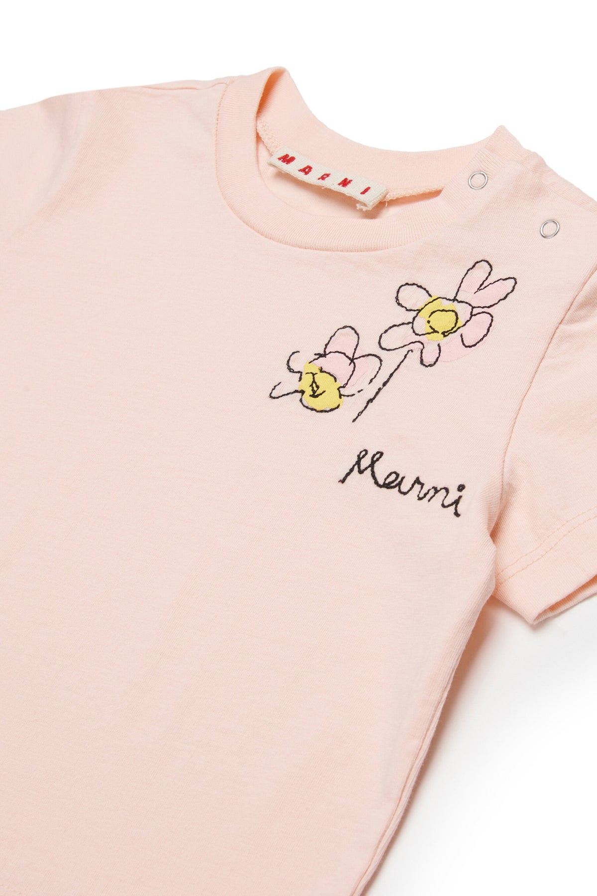 T-shirt with logo and floral embroidery