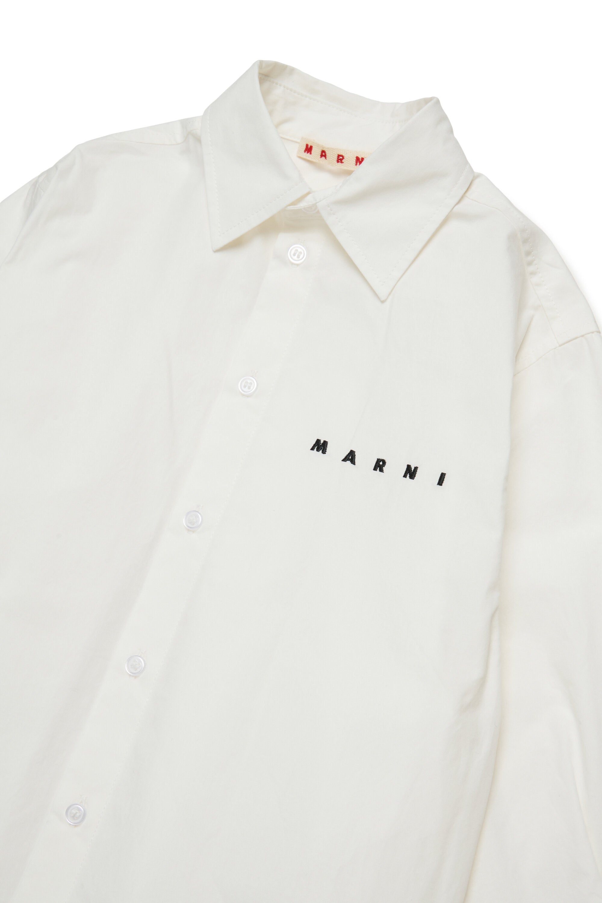 Embroidered logo poplin shirt