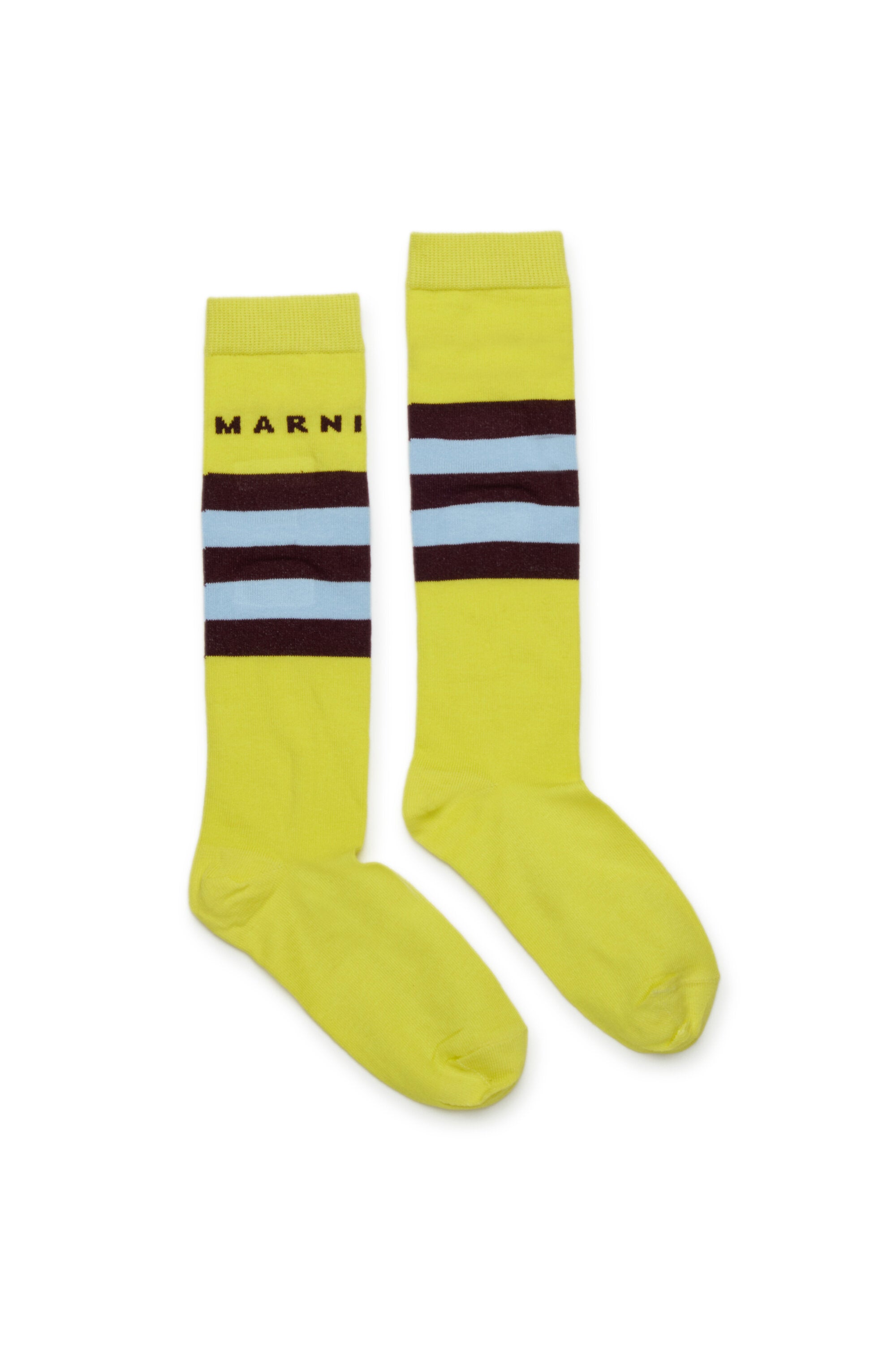 Cotton blend socks with stripes and logo