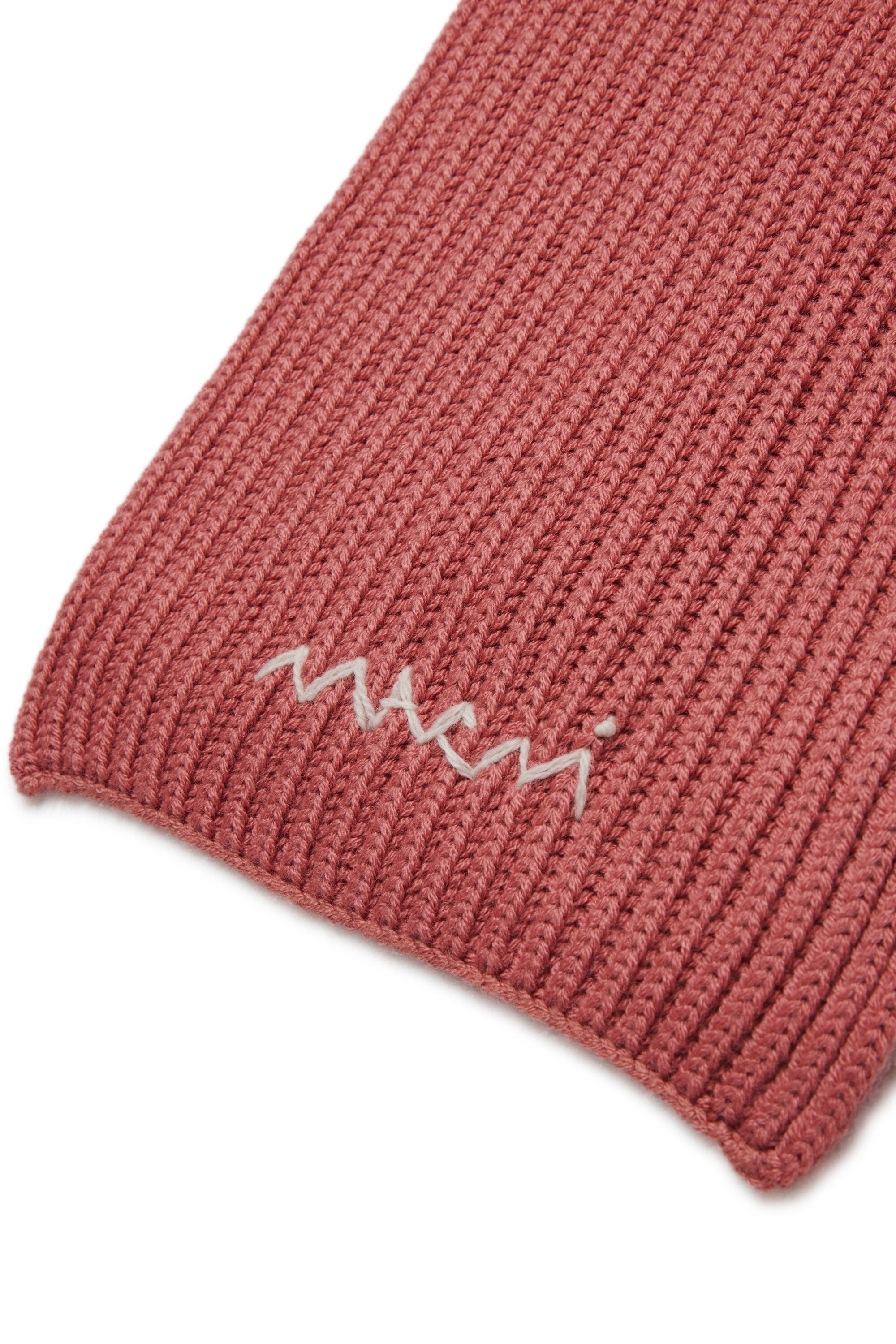 Wool-blend knit scarf with logo