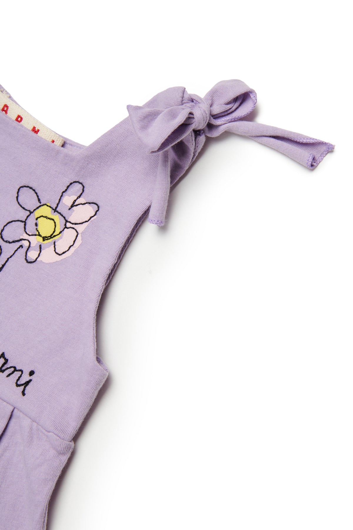 Dress with embroidered flowers and bows