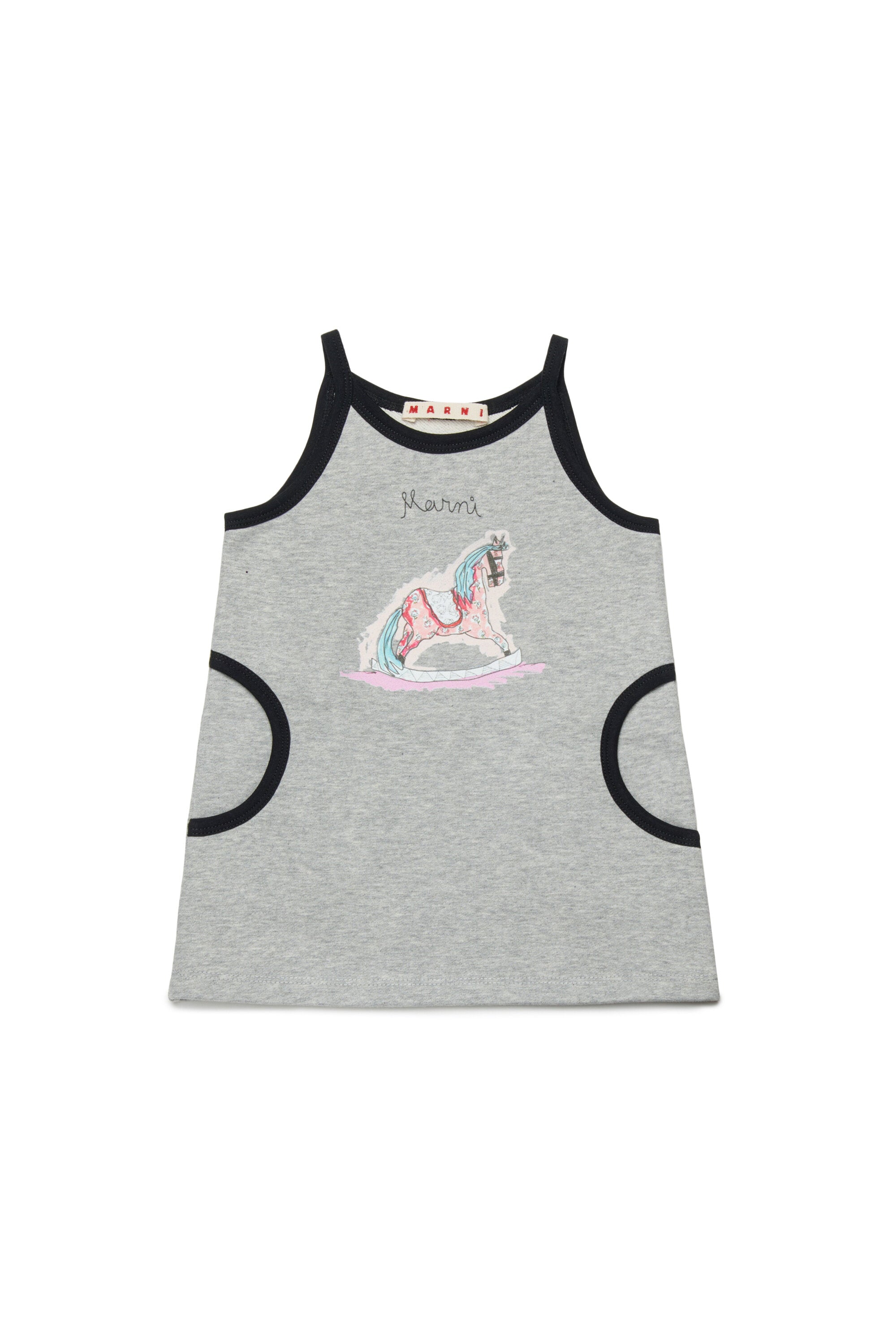 Short dress with rocking horse print