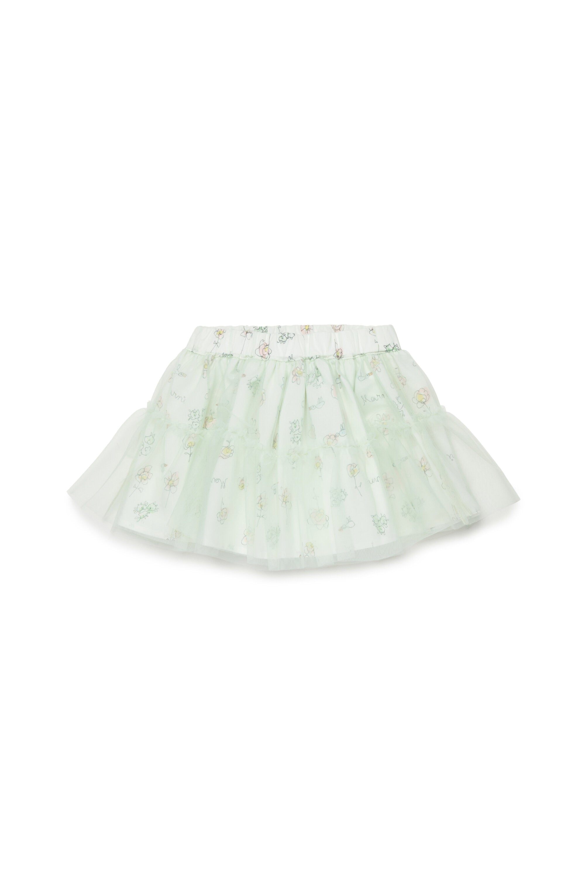 Tulle skirt with floral pattern