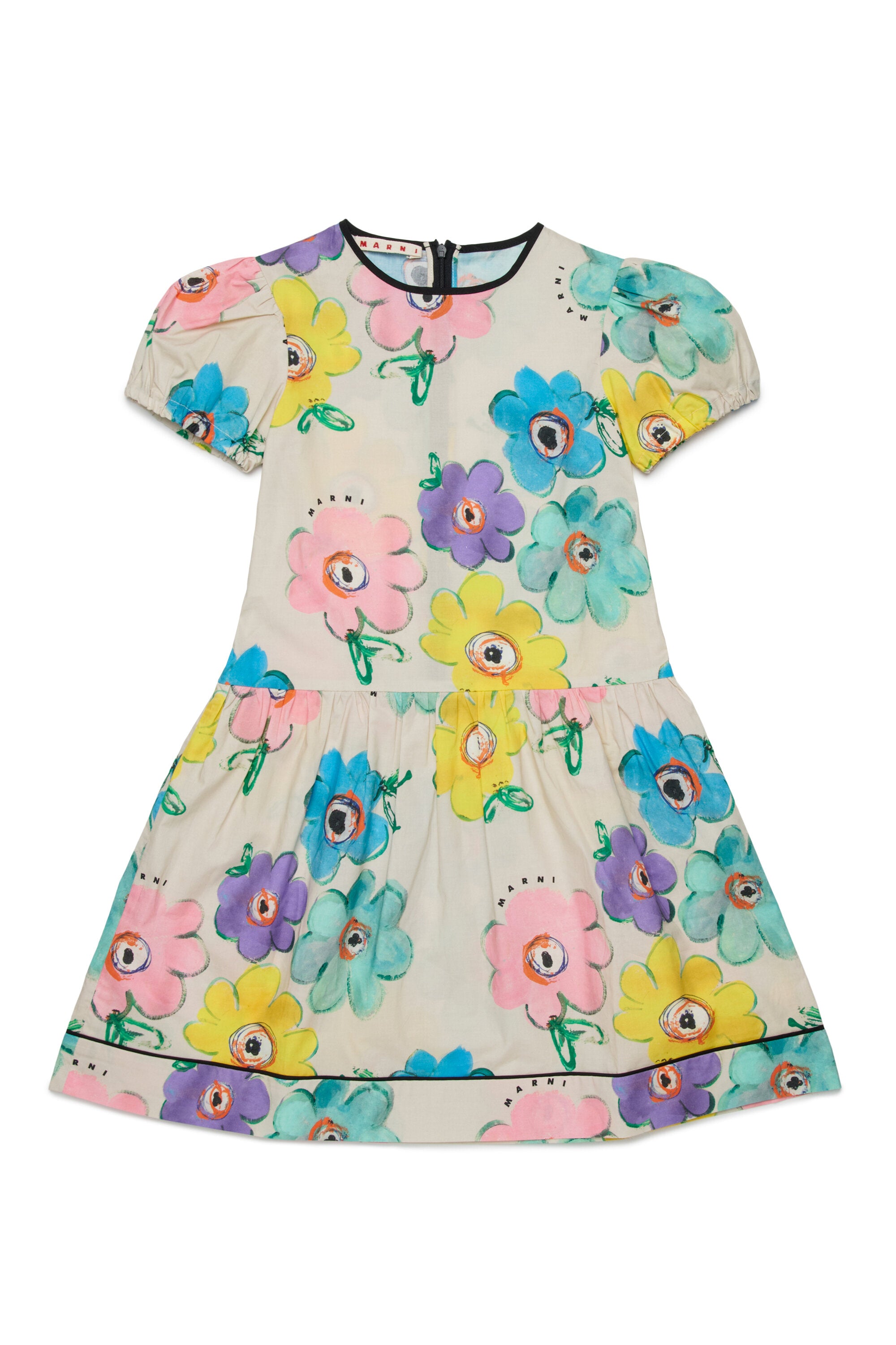 Dress with colorful floral print