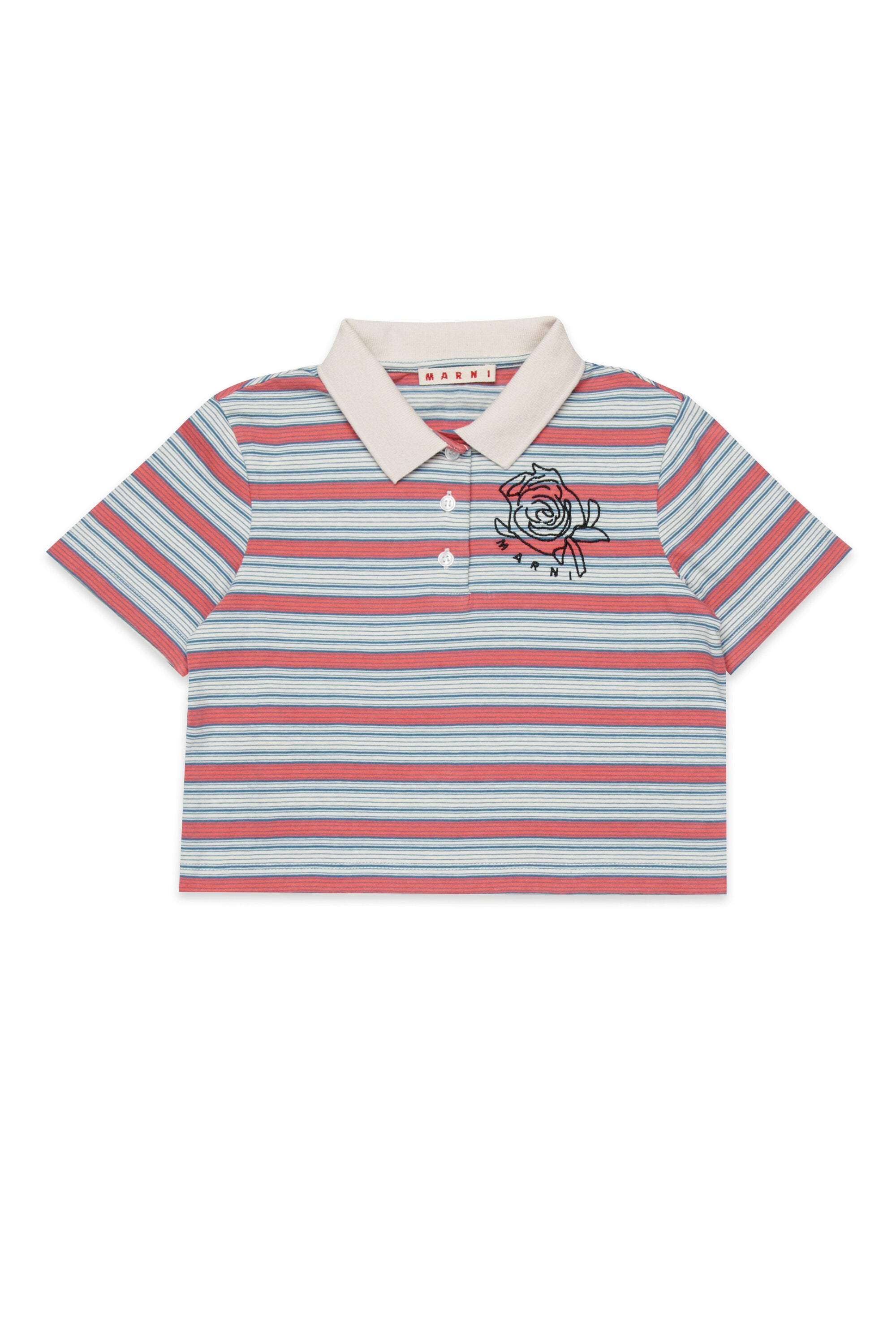 Striped polo shirt with logo