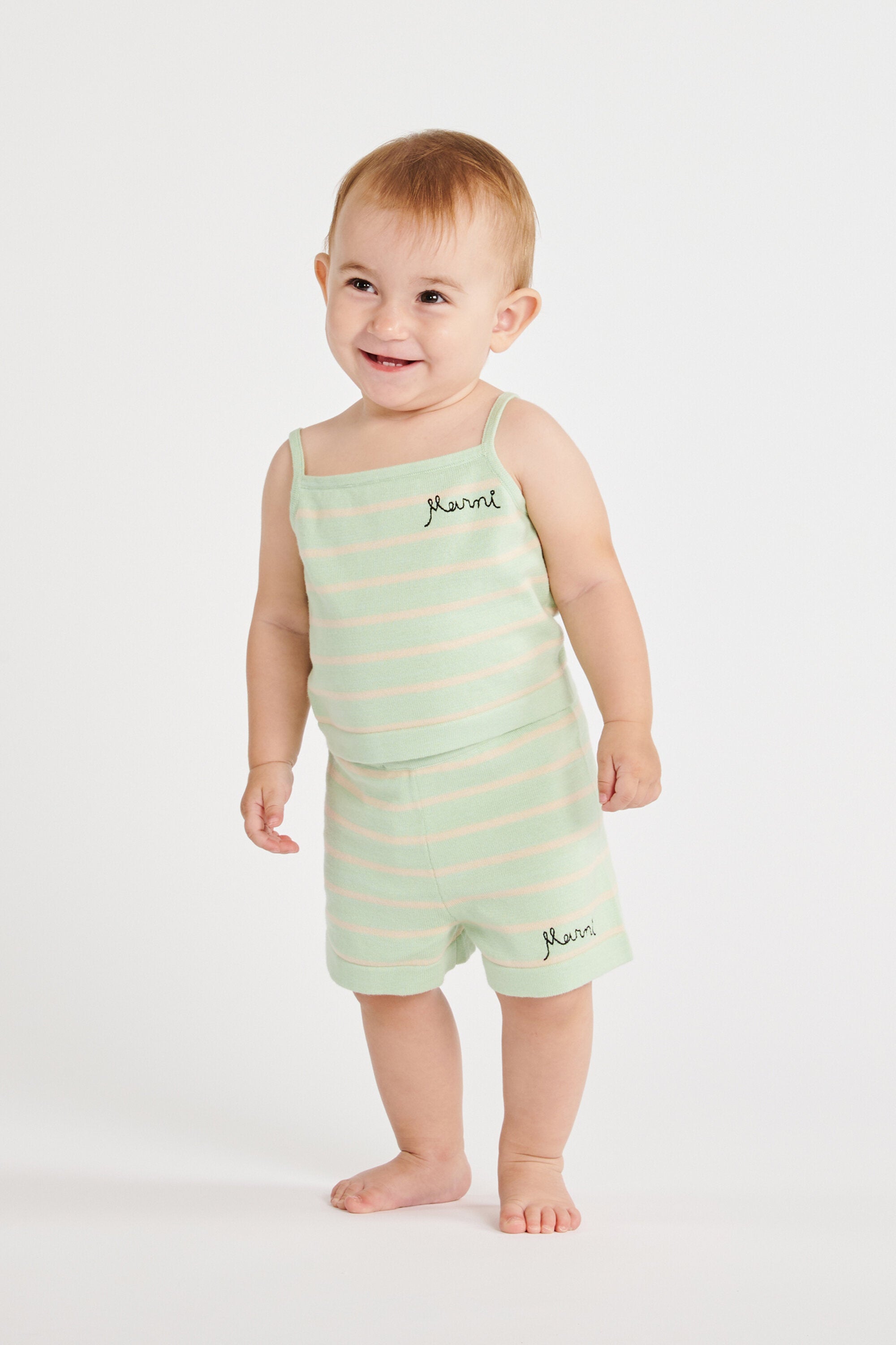 Knit shorts with logo